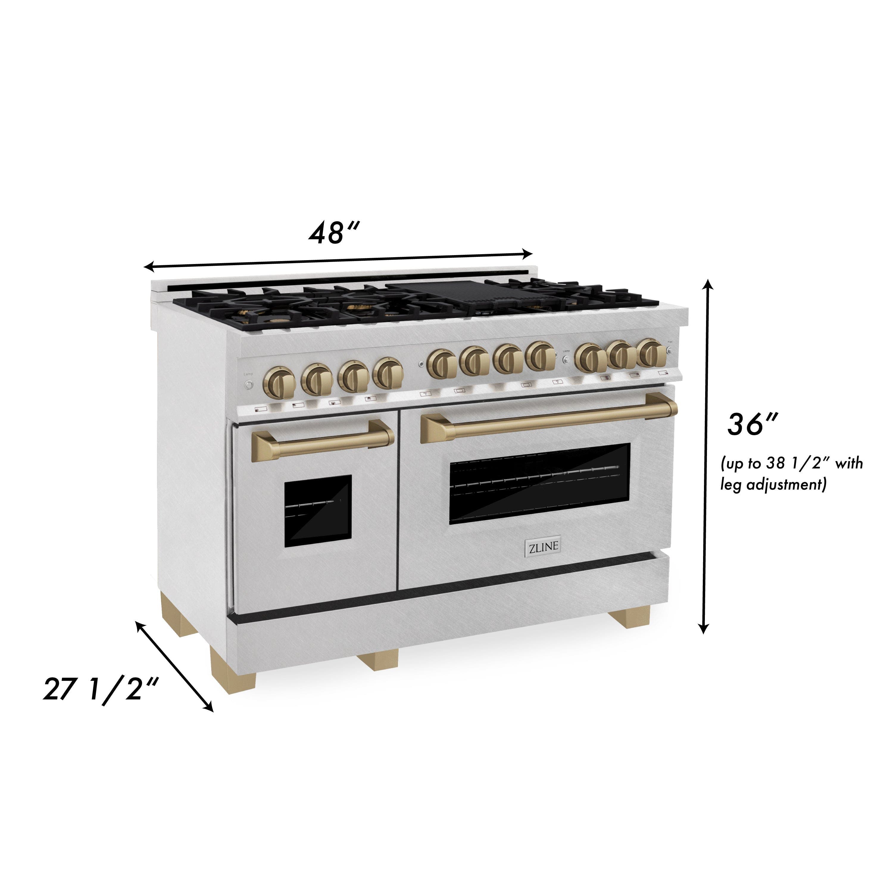 Zline RGSZSN48MB Durasnow Stainless Steel With Matte Black Accents