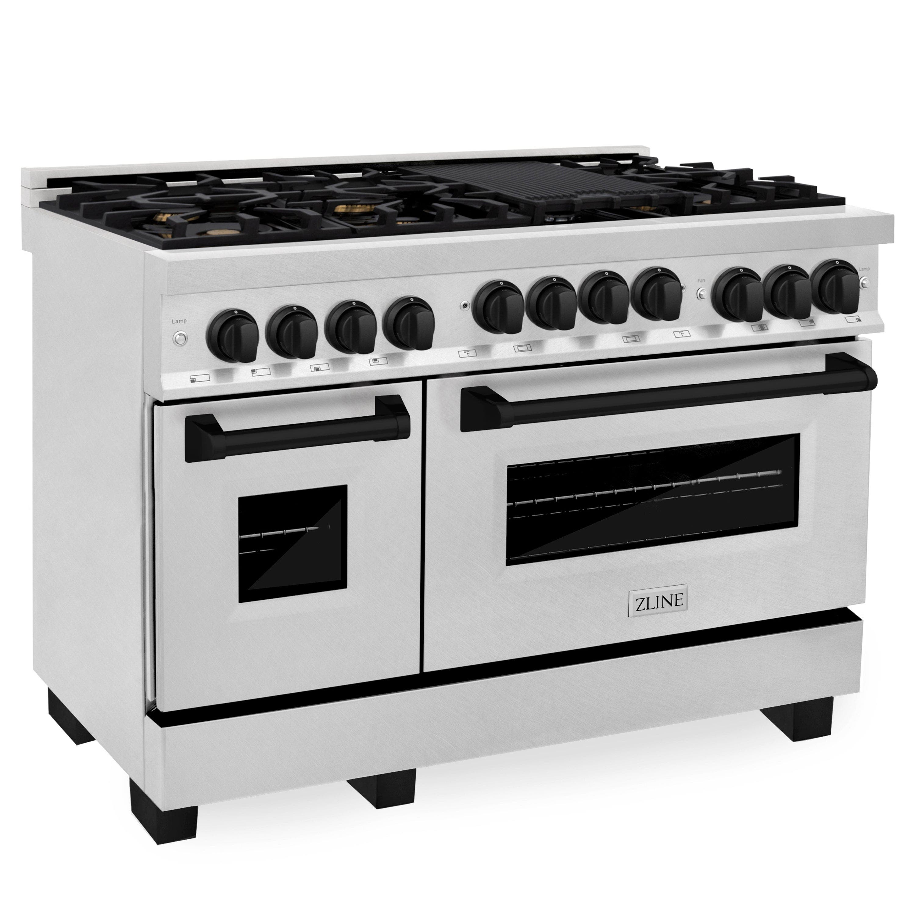 Zline RGSZSN48MB Durasnow Stainless Steel With Matte Black Accents