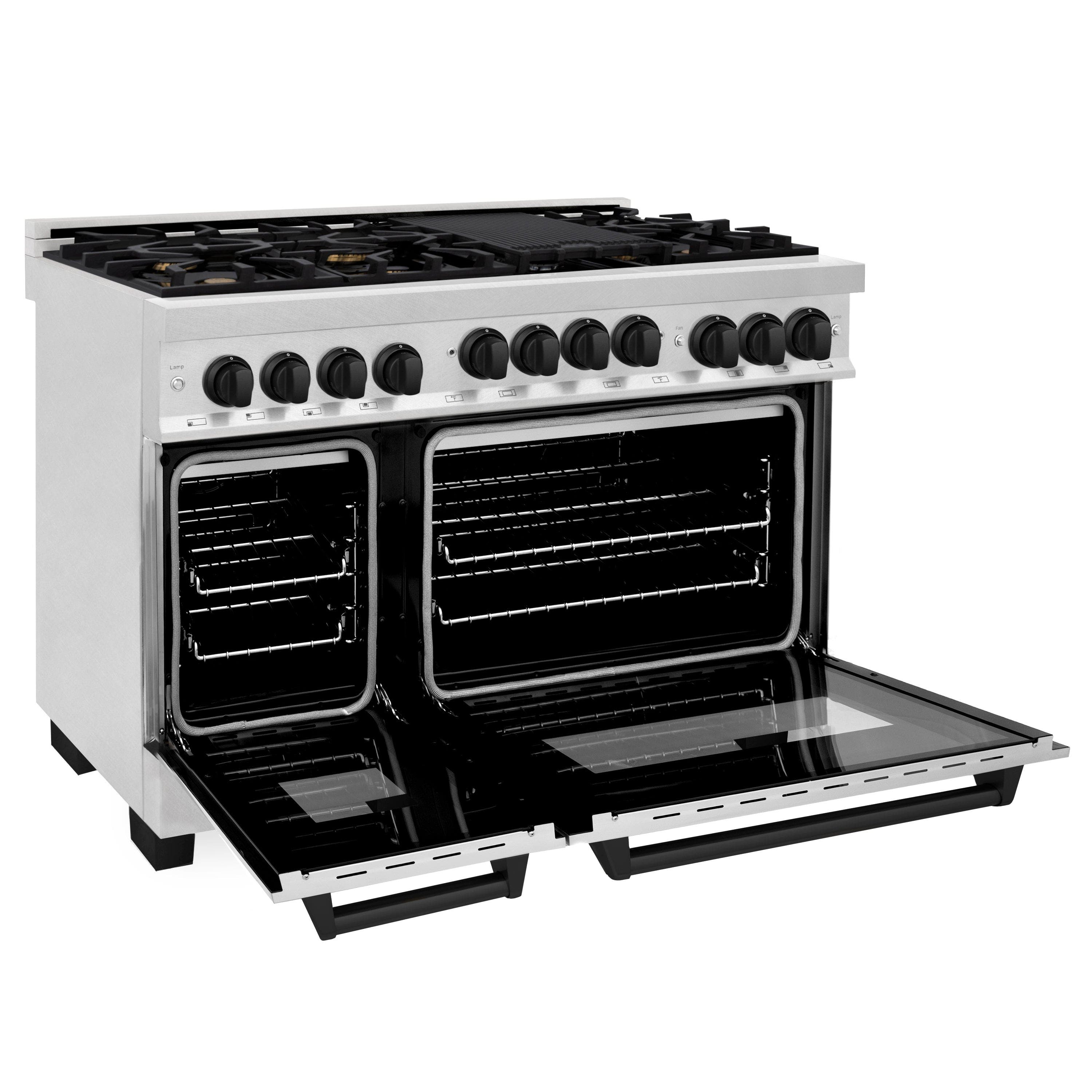 Zline RGSZSN48MB Durasnow Stainless Steel With Matte Black Accents