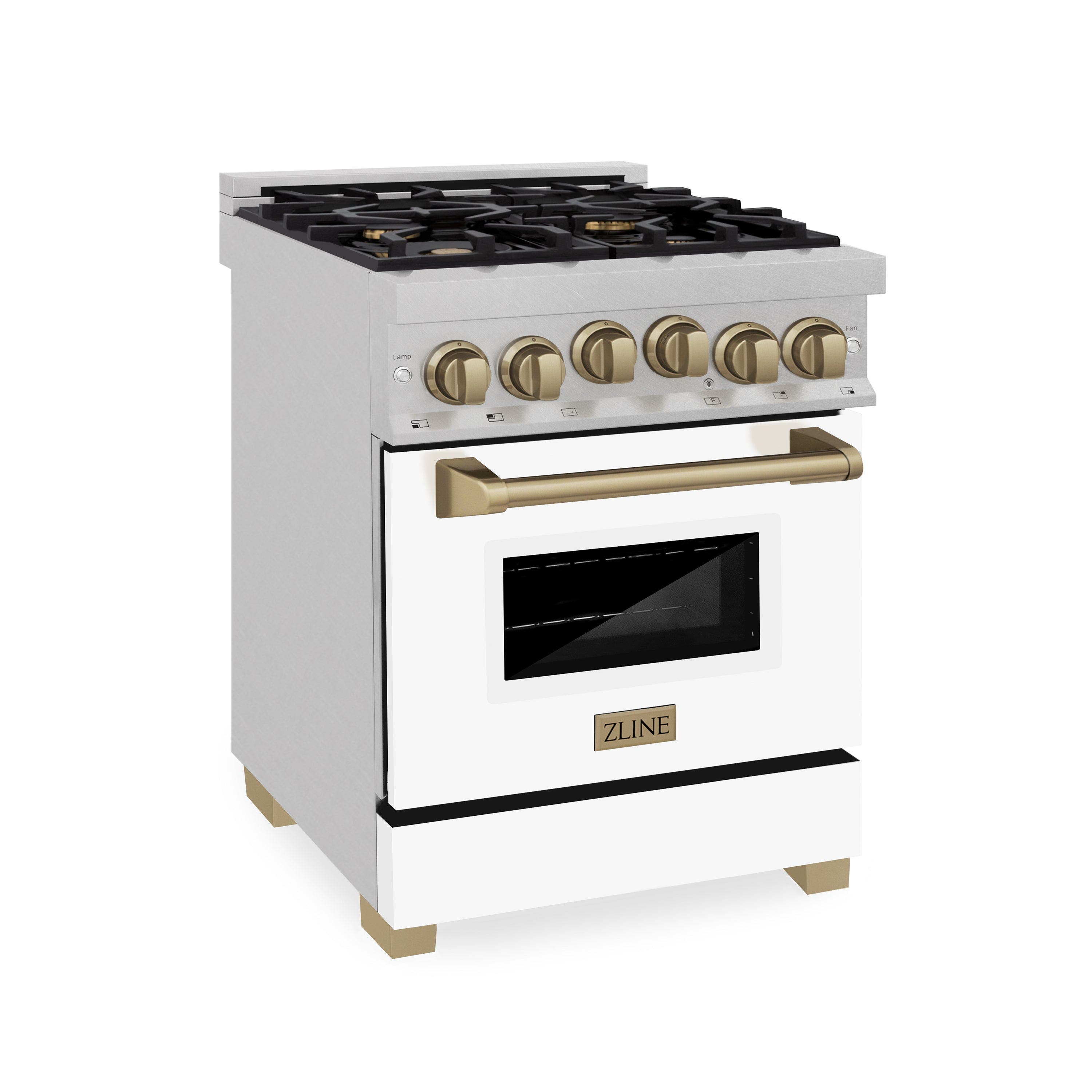 Zline RGSZWM24MB Durasnow Stainless Steel With White Matte Door And...