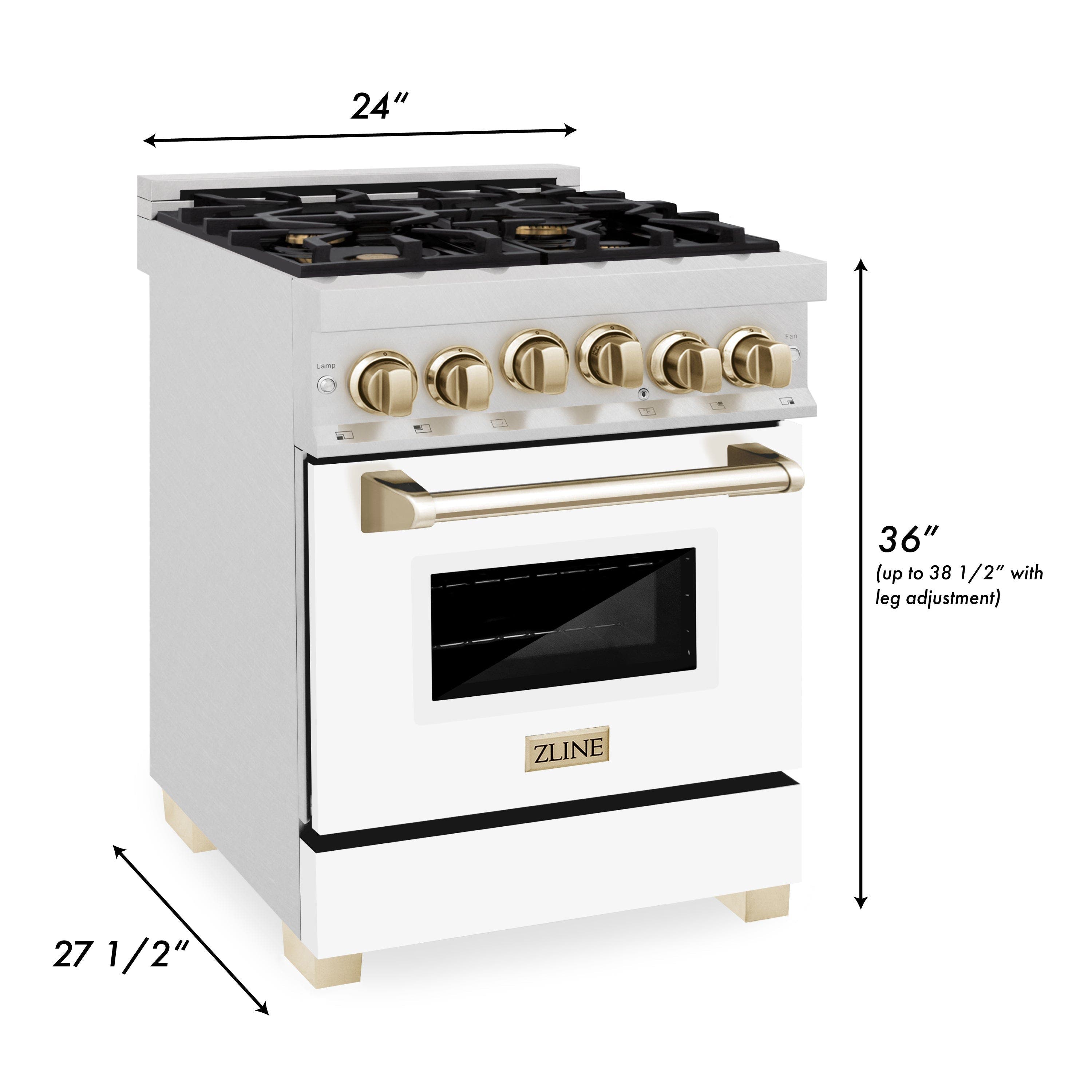 Zline RGSZWM24MB Durasnow Stainless Steel With White Matte Door And...