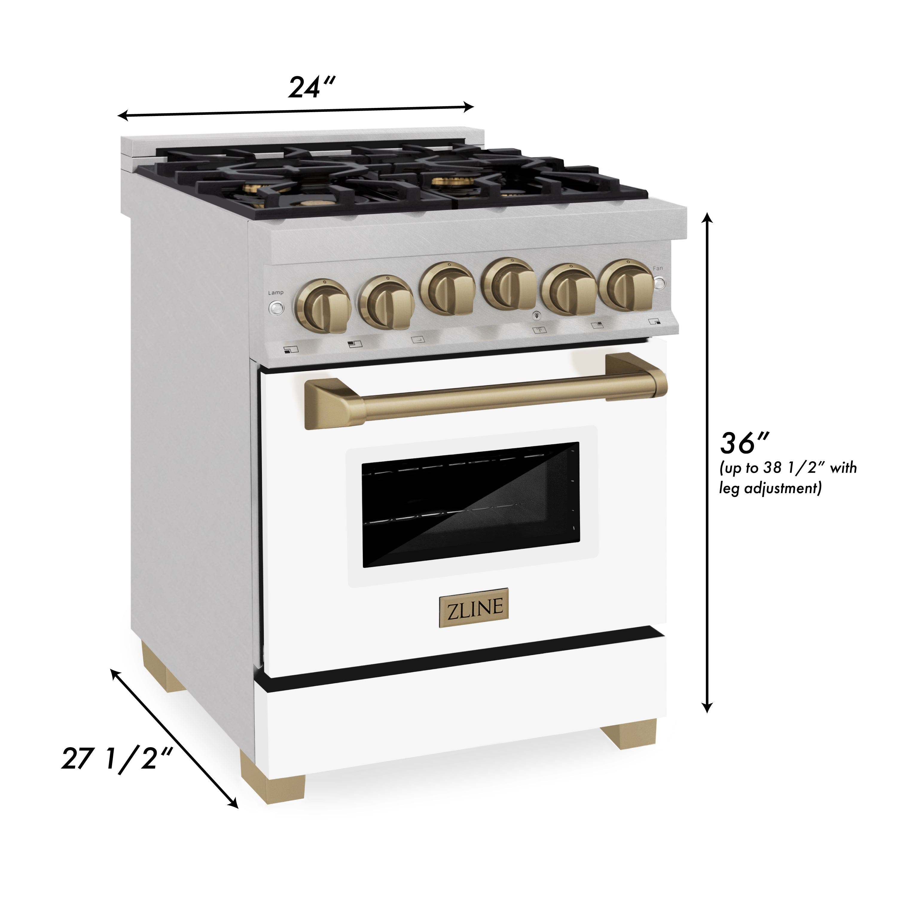 Zline RGSZWM24MB Durasnow Stainless Steel With White Matte Door And...