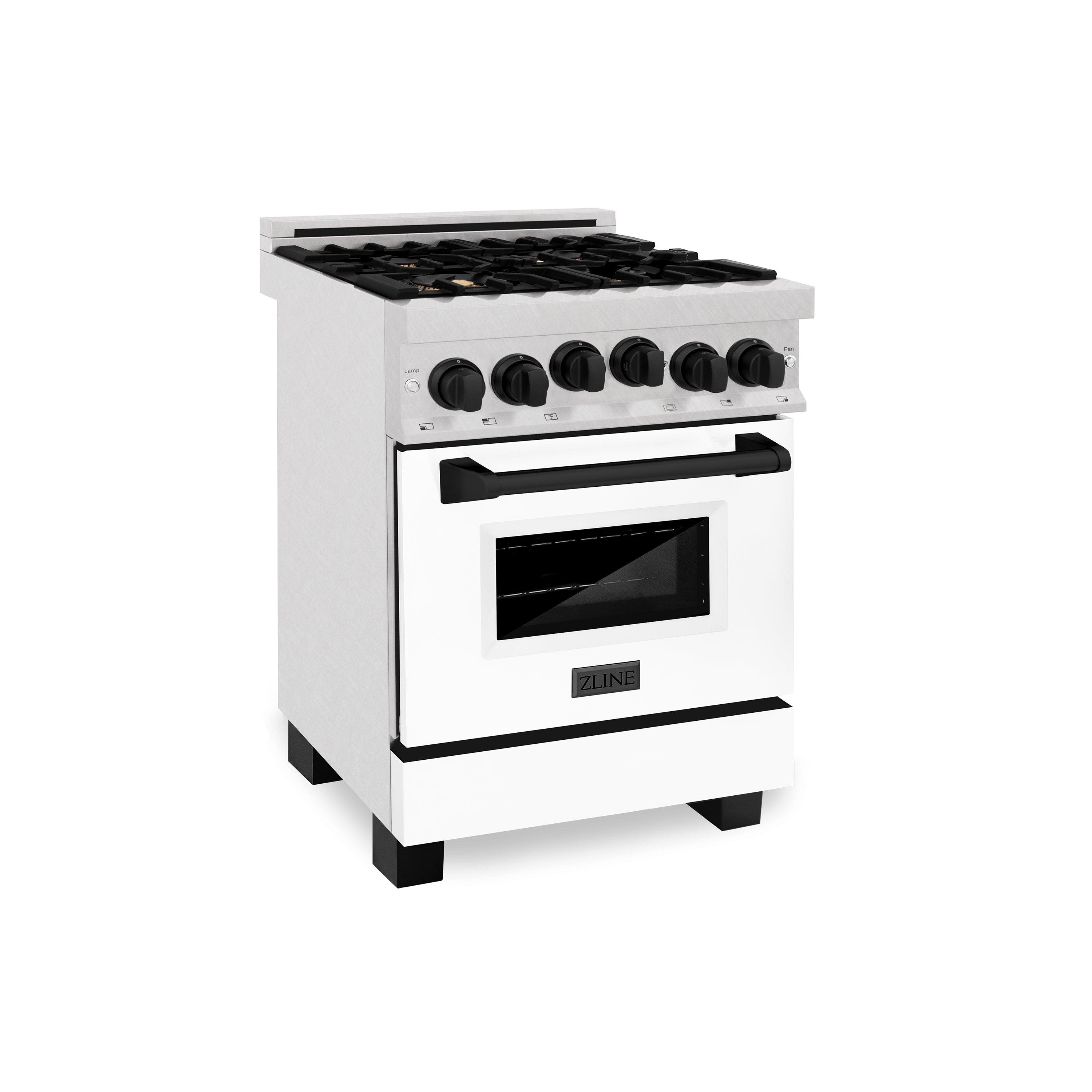 Zline RGSZWM24MB Durasnow Stainless Steel With White Matte Door And...