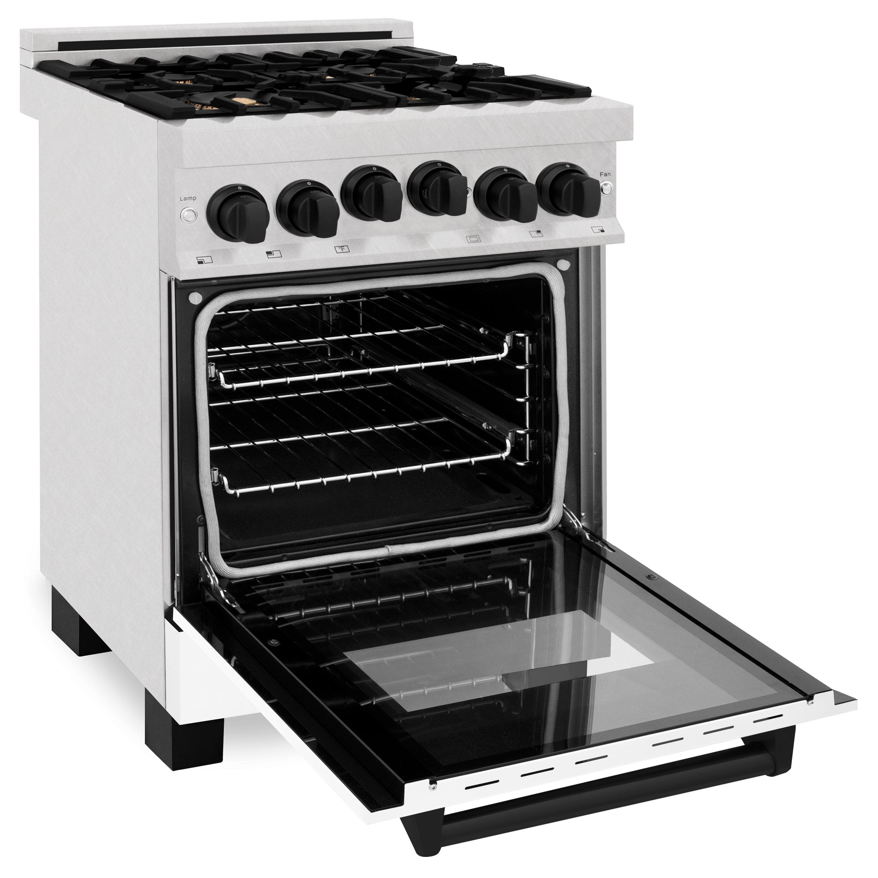 Zline RGSZWM24MB Durasnow Stainless Steel With White Matte Door And...