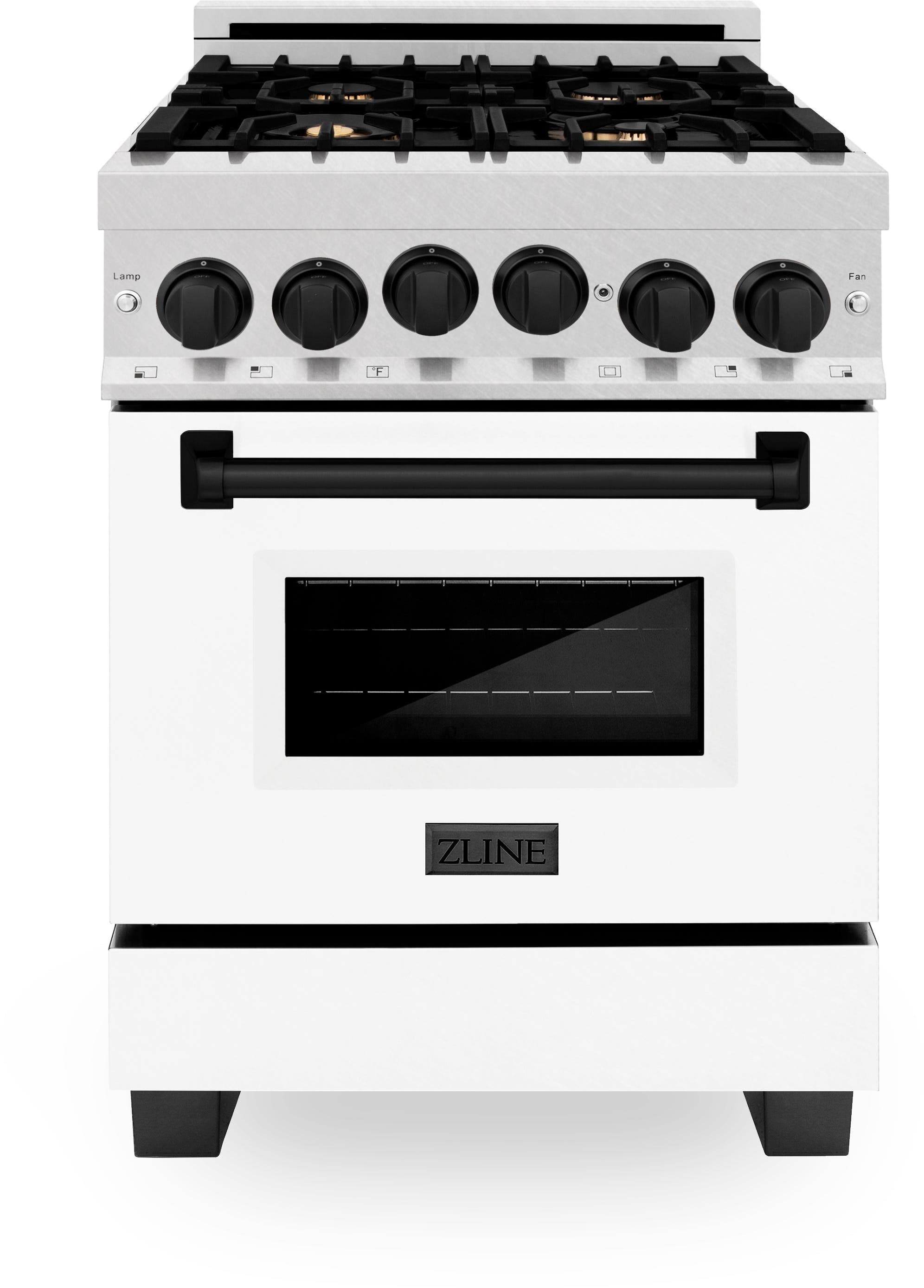 Zline RGSZWM24MB Durasnow Stainless Steel With White Matte Door And...