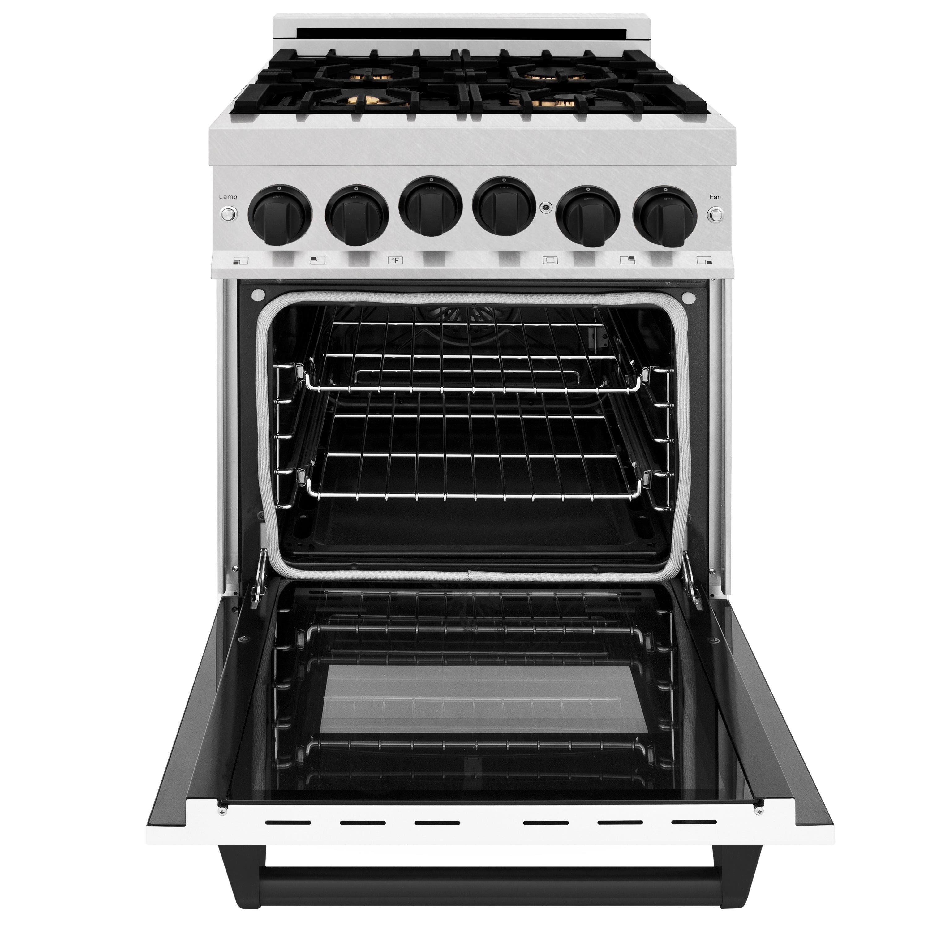 Zline RGSZWM24MB Durasnow Stainless Steel With White Matte Door And...