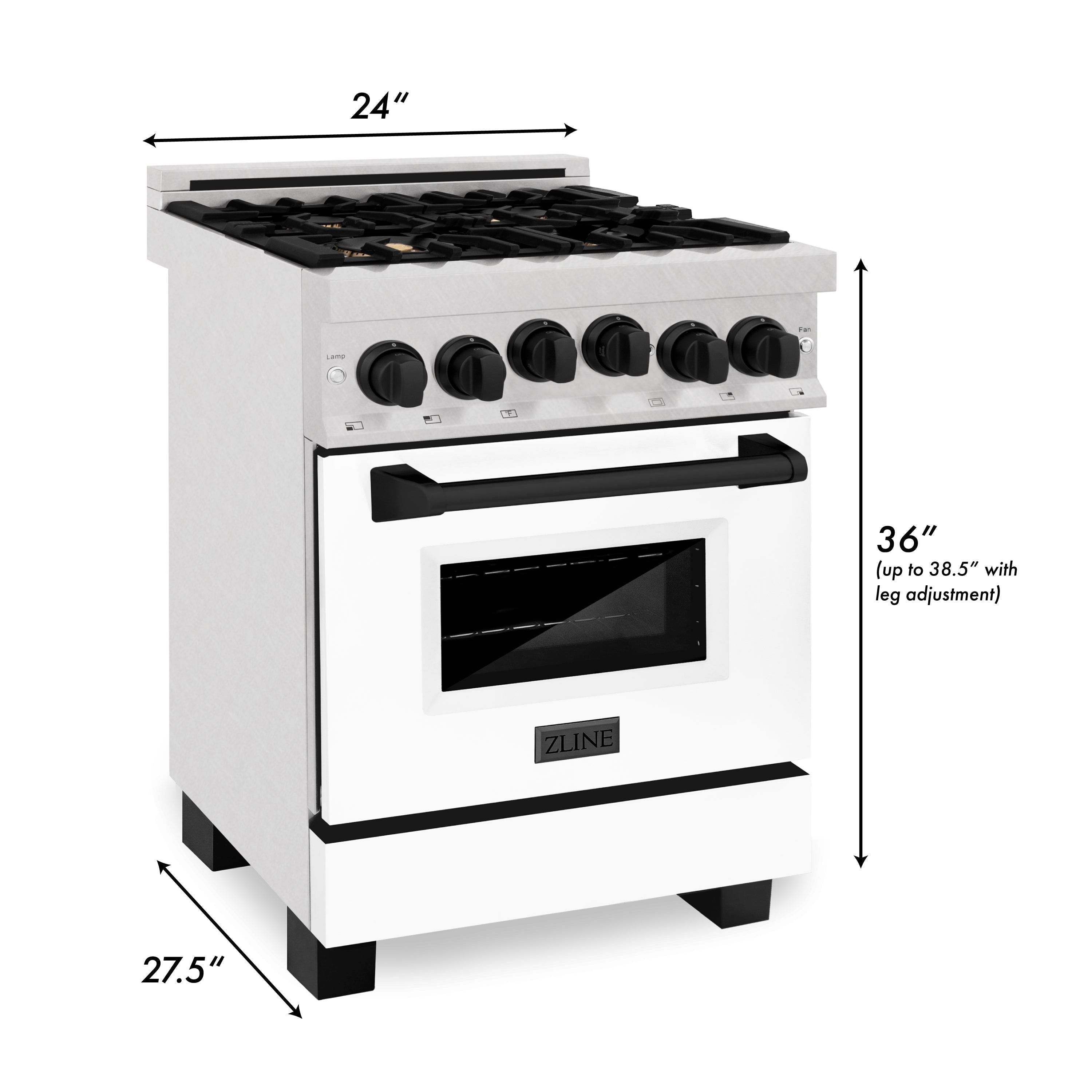 Zline RGSZWM24MB Durasnow Stainless Steel With White Matte Door And...