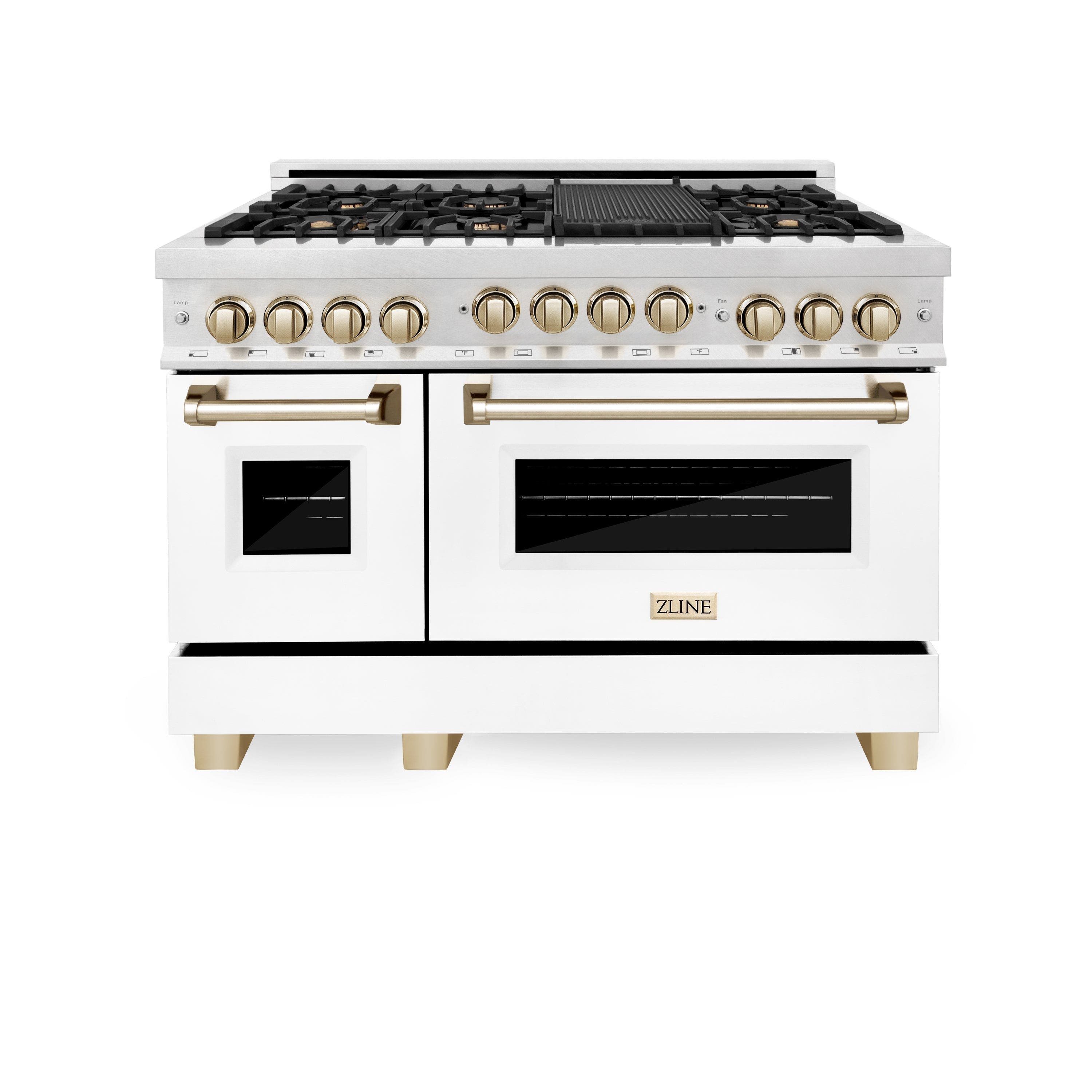 Zline RGSZWM48MB Durasnow Stainless Steel With White Matte Door And...