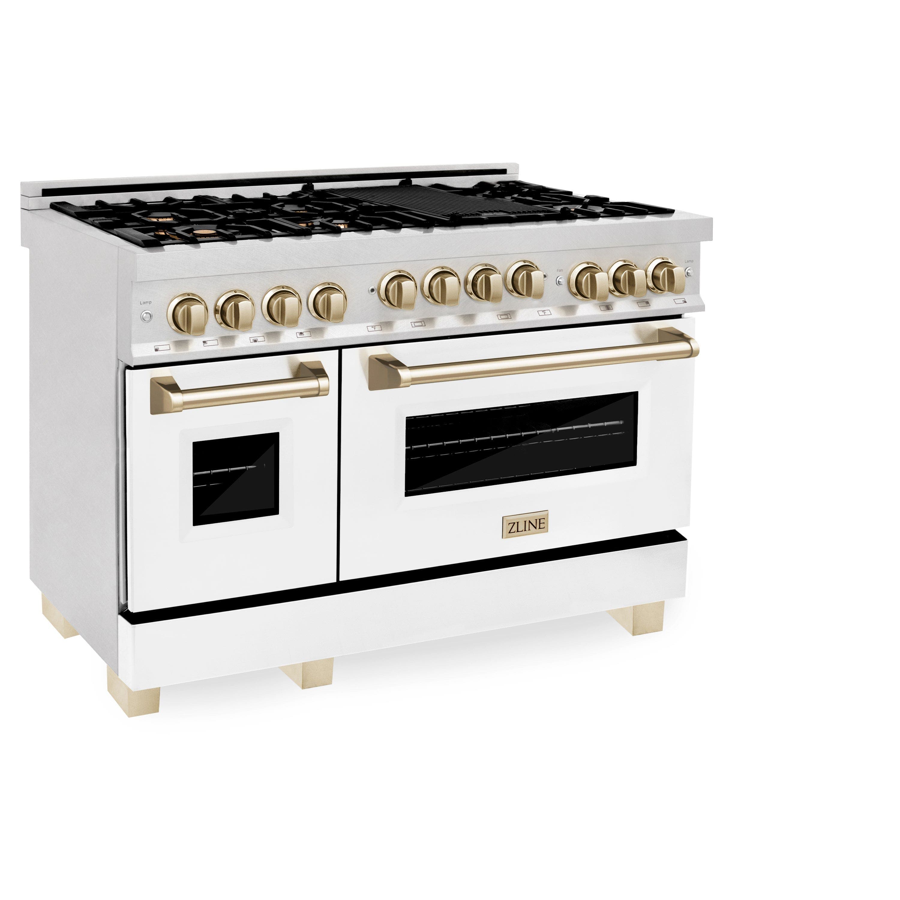 Zline RGSZWM48MB Durasnow Stainless Steel With White Matte Door And...