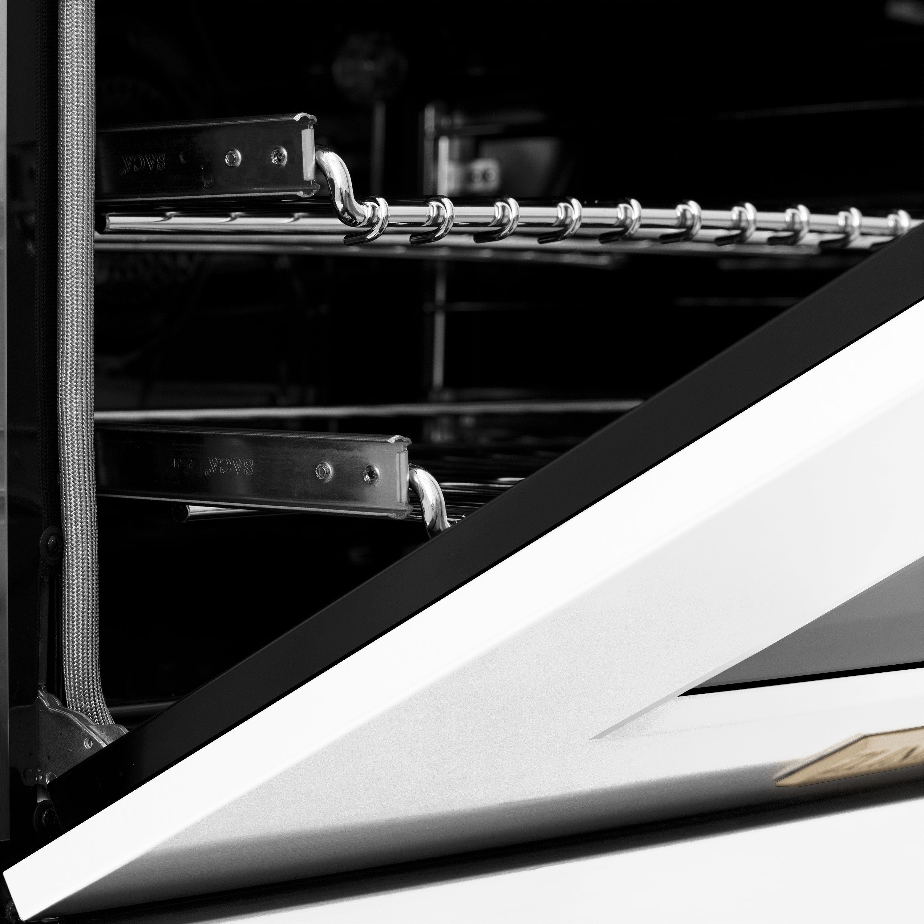 Zline RGSZWM48MB Durasnow Stainless Steel With White Matte Door And...