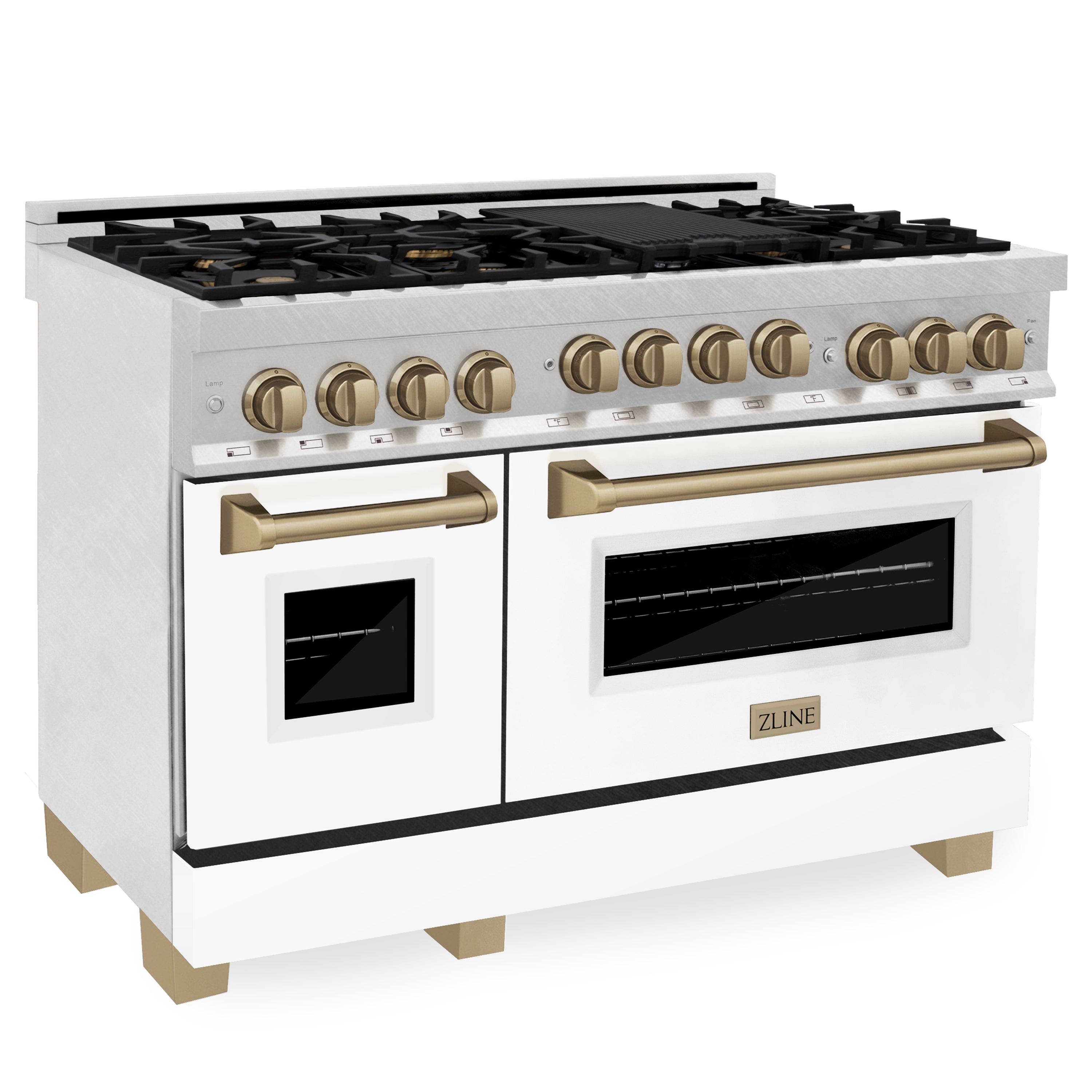 Zline RGSZWM48MB Durasnow Stainless Steel With White Matte Door And...