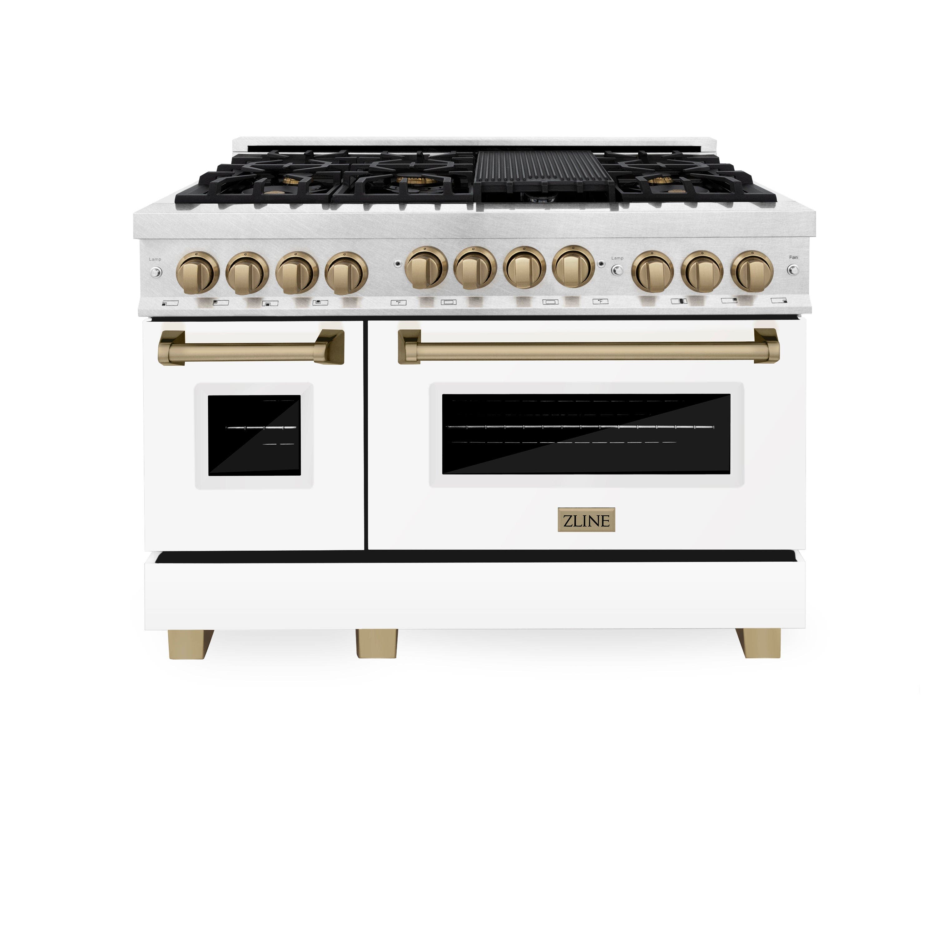 Zline RGSZWM48MB Durasnow Stainless Steel With White Matte Door And...