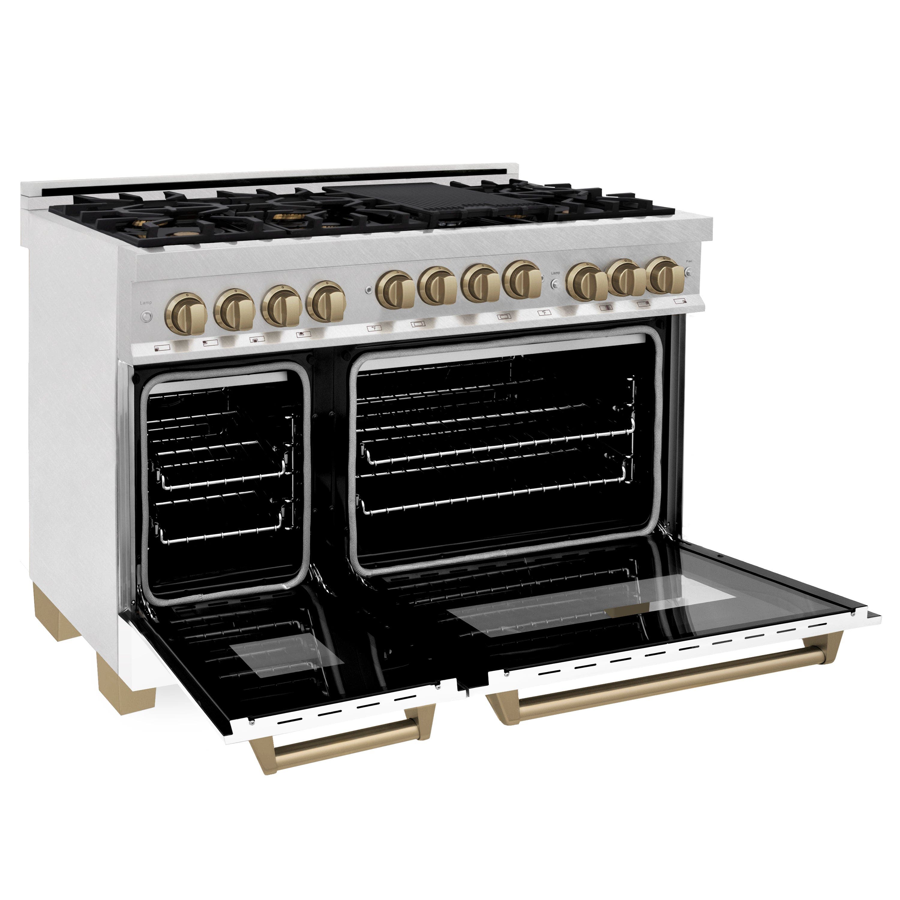 Zline RGSZWM48MB Durasnow Stainless Steel With White Matte Door And...