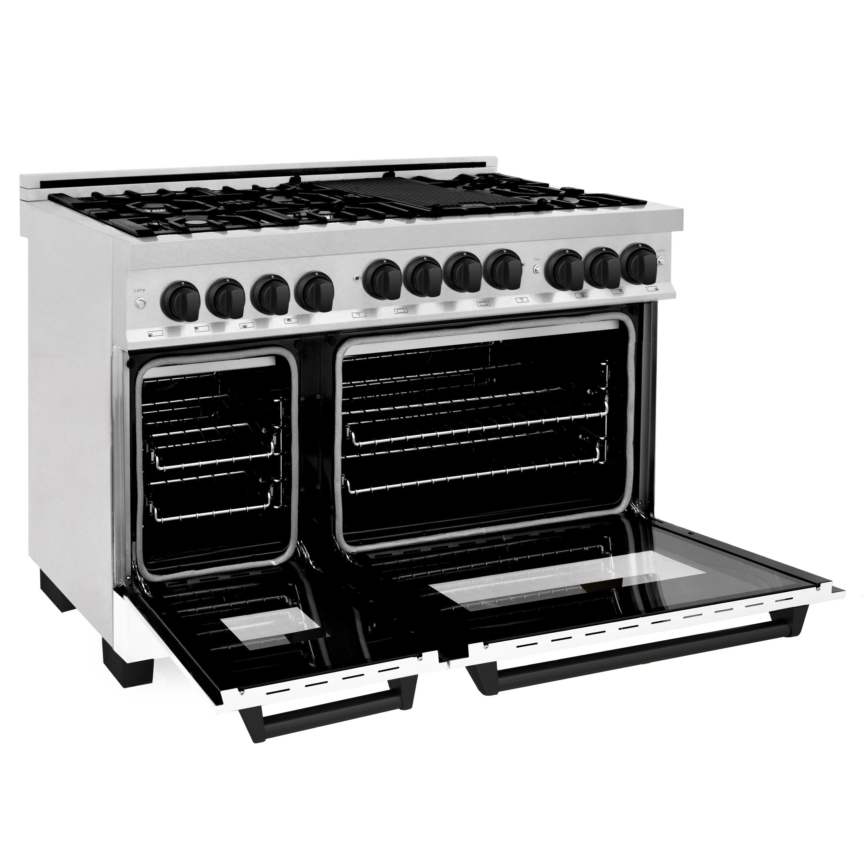 Zline RGSZWM48MB Durasnow Stainless Steel With White Matte Door And...