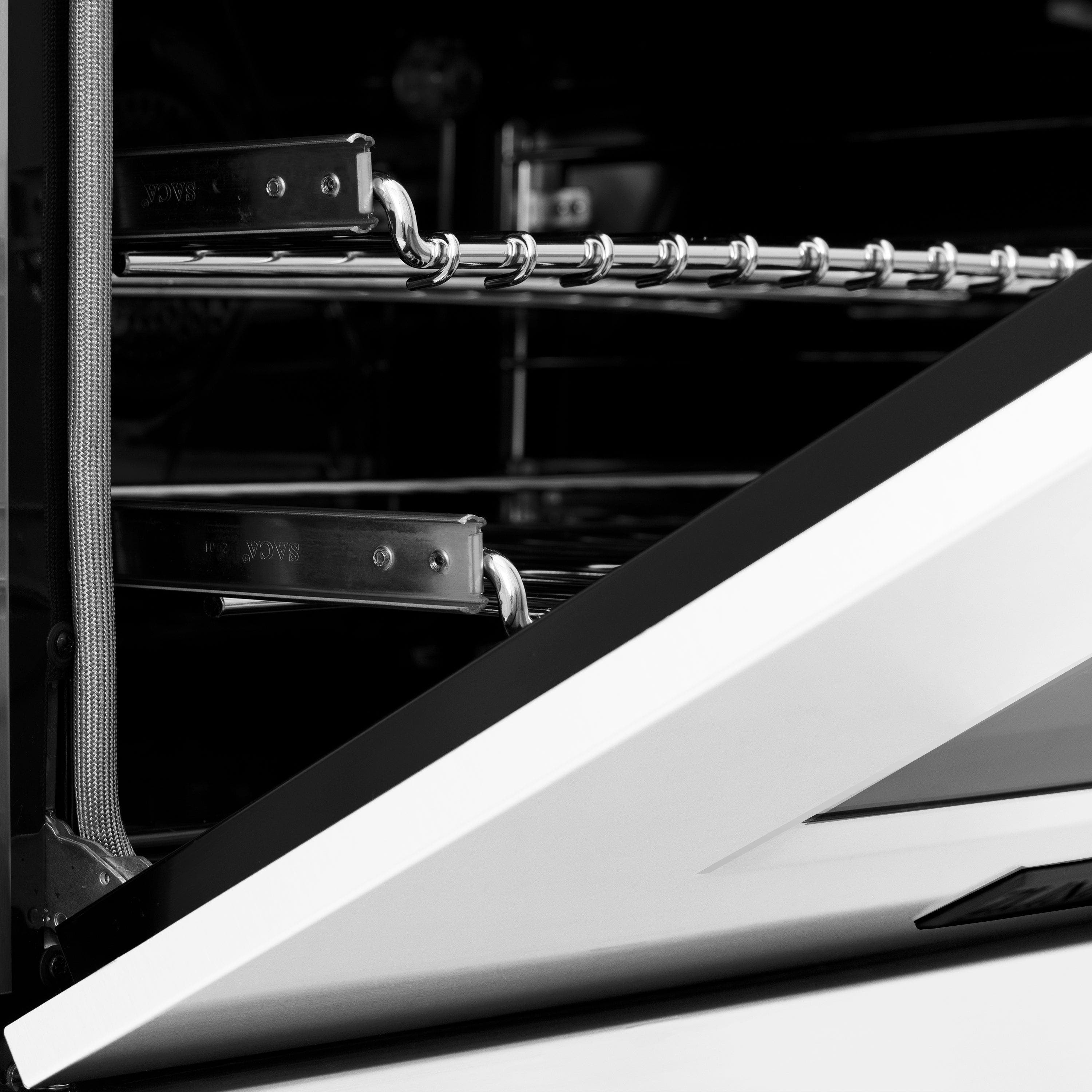 Zline RGSZWM48MB Durasnow Stainless Steel With White Matte Door And...