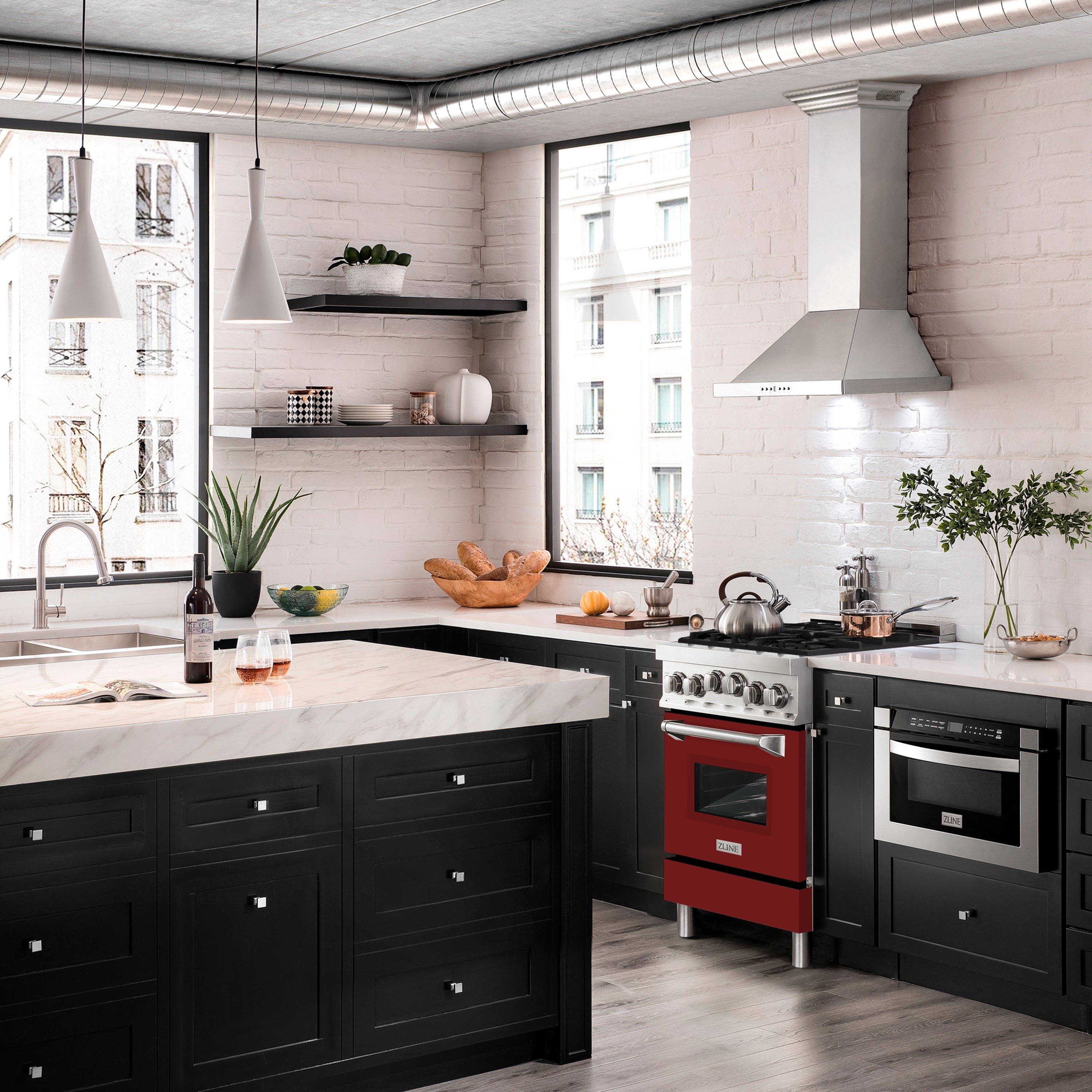 Zline RGWM24 Stainless Steel With White Matte Door