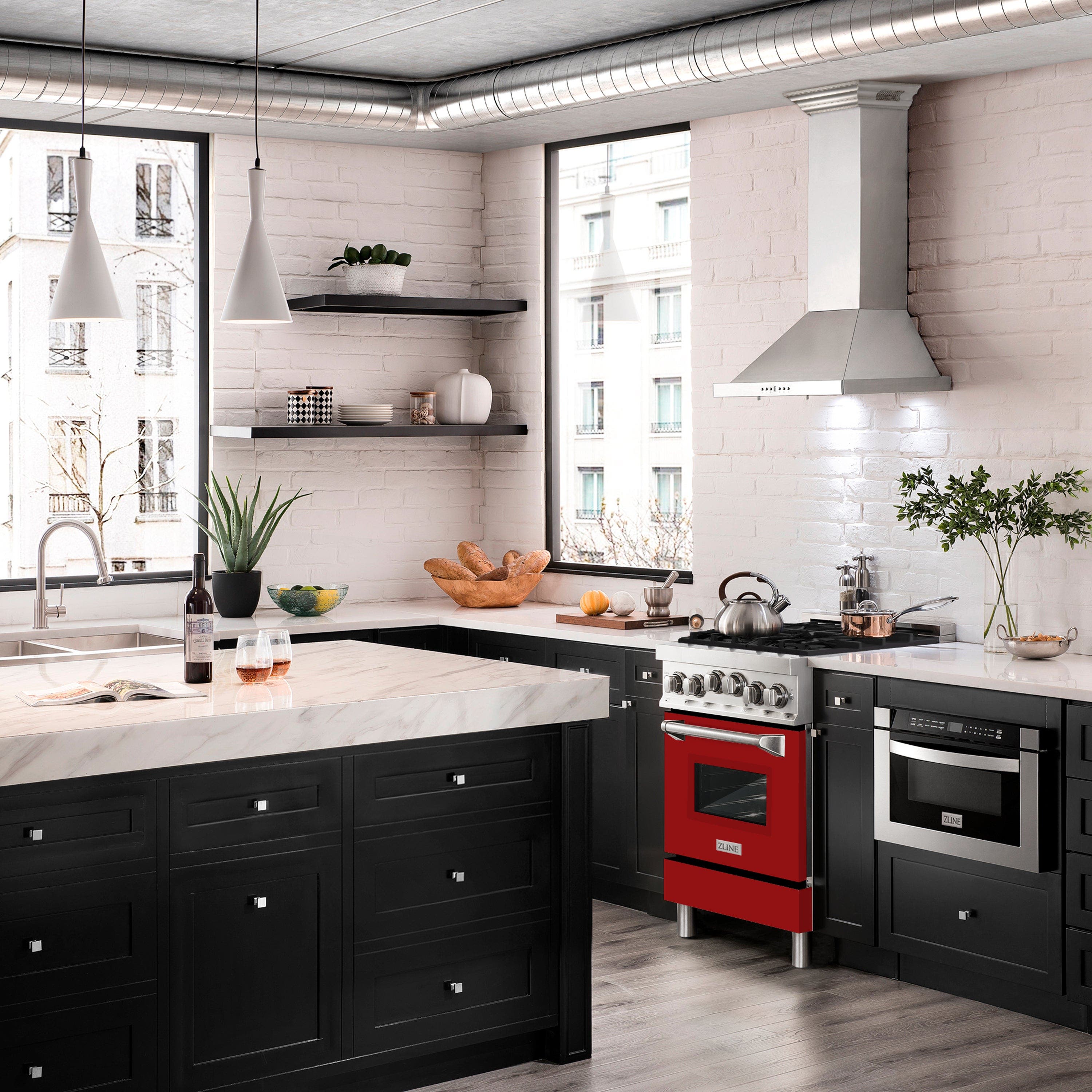 Zline RGWM24 Stainless Steel With White Matte Door