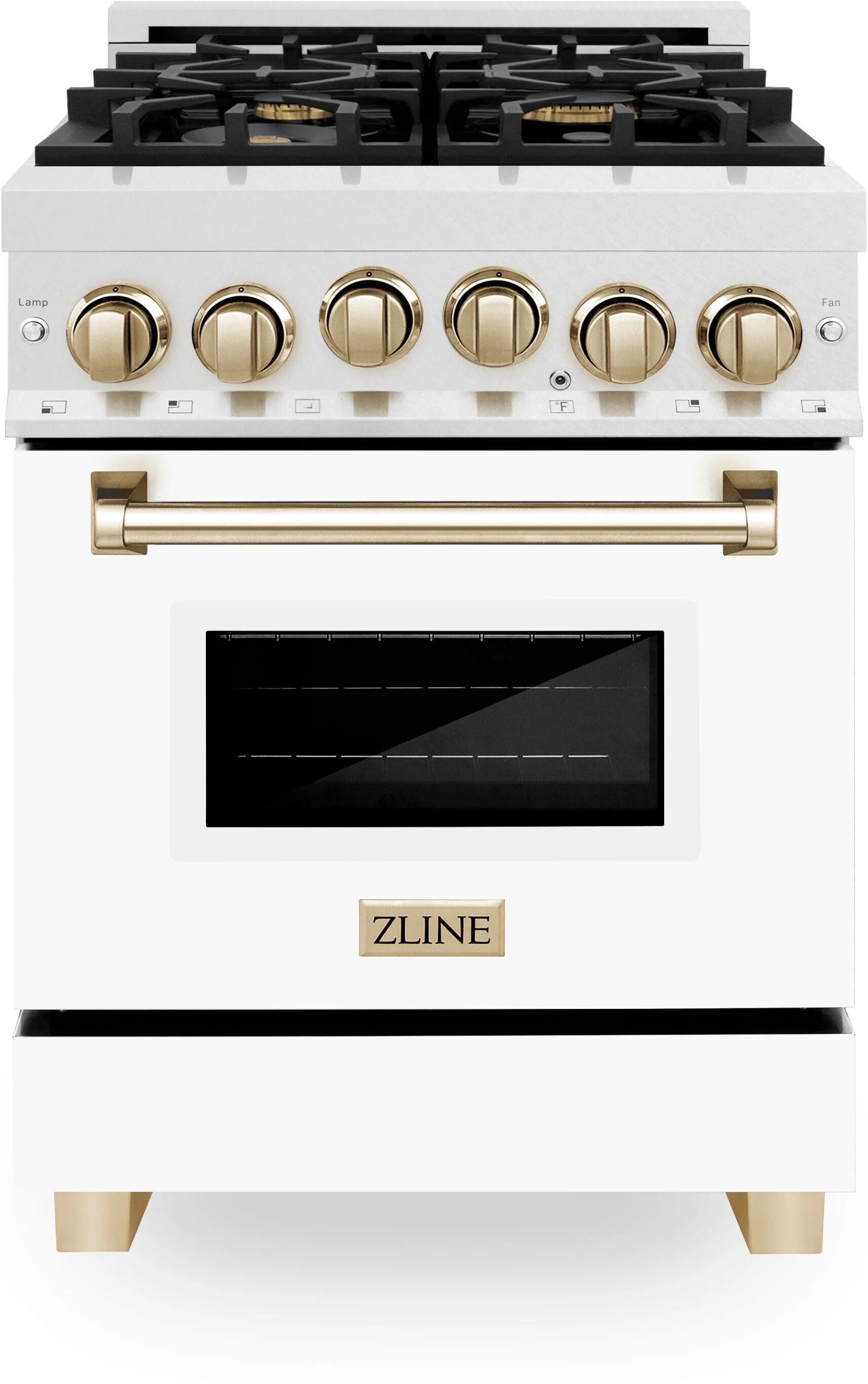 Zline RGSZWM24G Durasnow Stainless Steel With White Matte Door And...