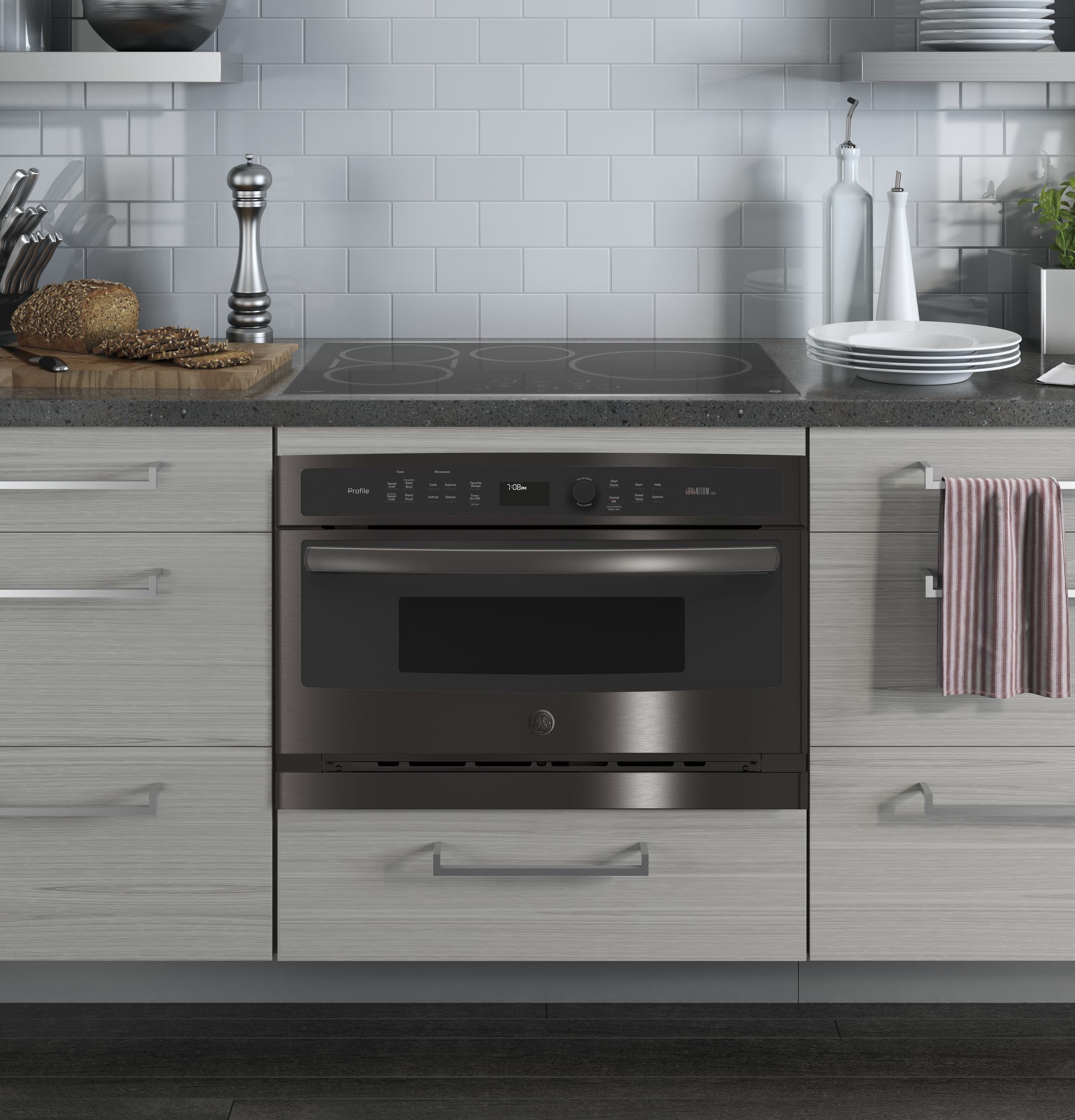 GE PSB9120BLTS Black Stainless Steel