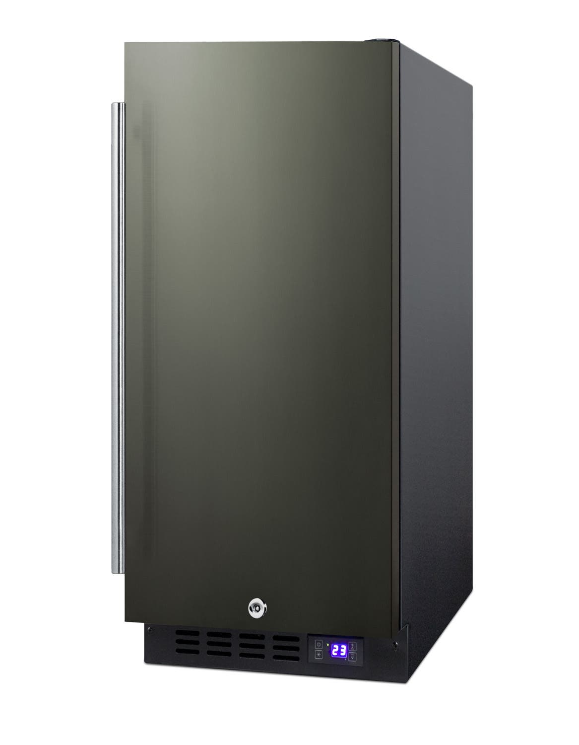 Summit SCFF1533BKS Black Stainless Steel/Black