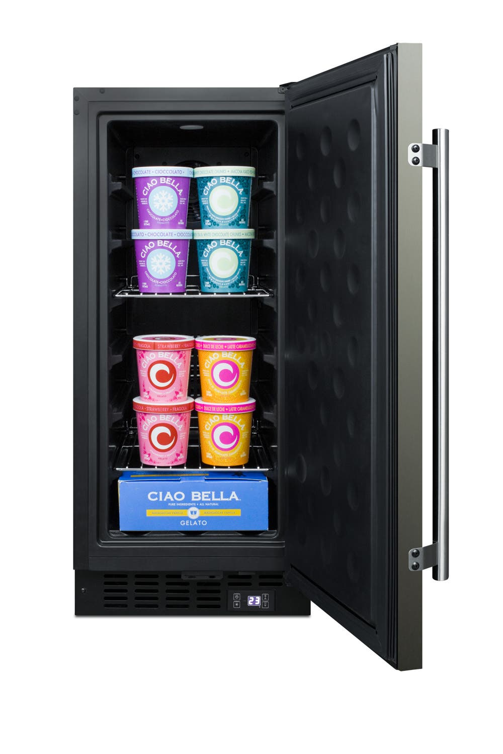 Summit SCFF1533BKS Black Stainless Steel/Black