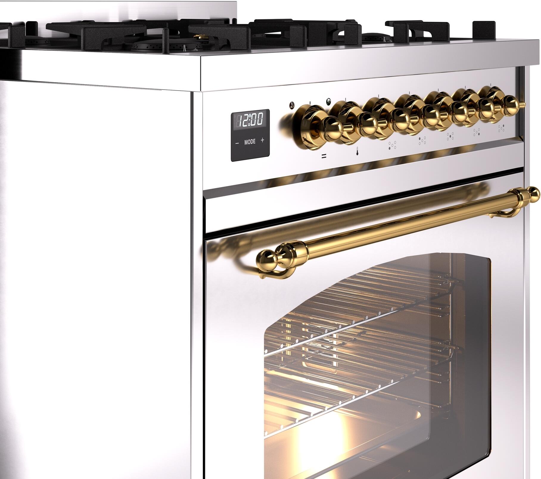 Ilve UP30NMPSSG Stainless Steel with Brass Trim