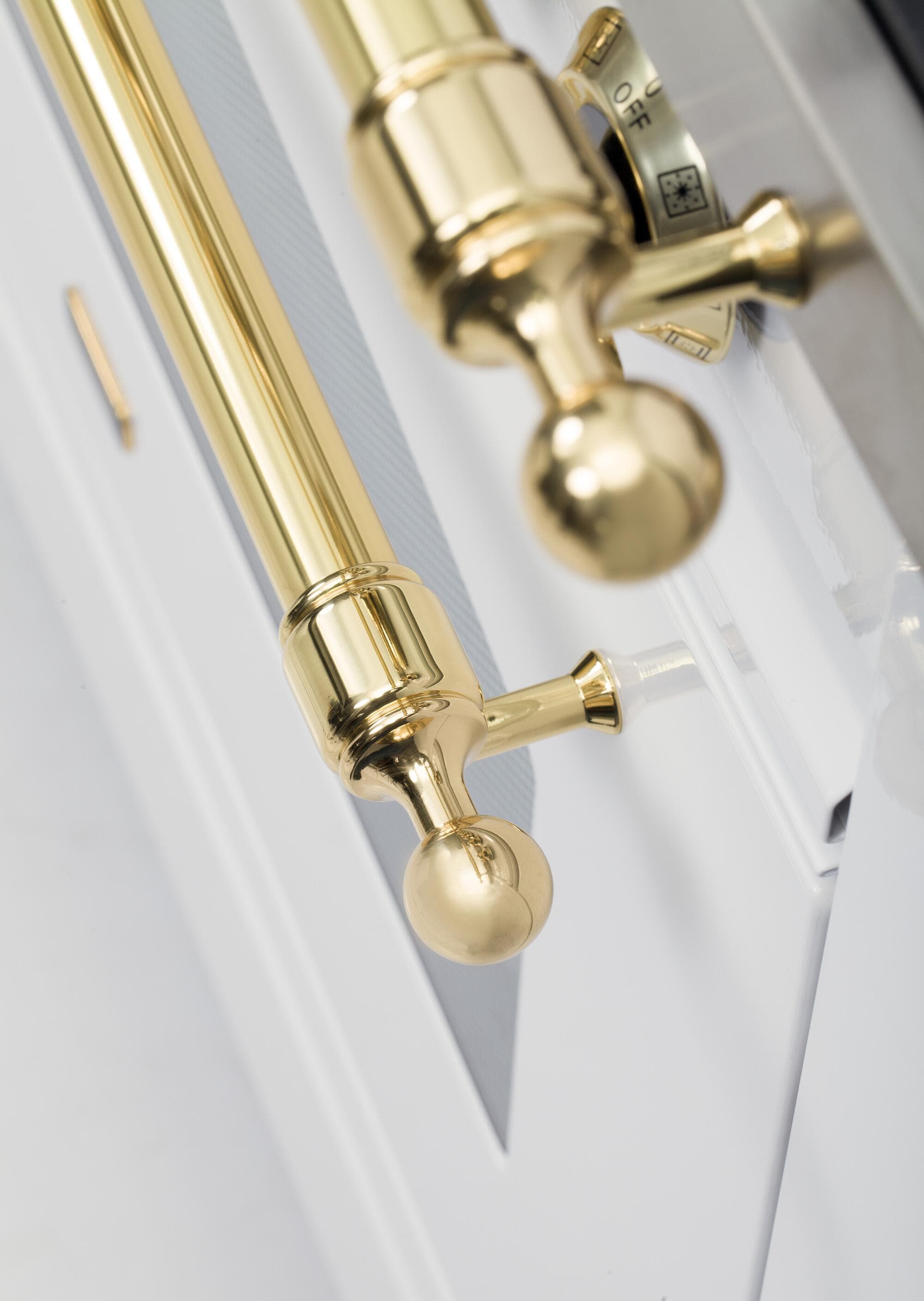 Ilve UPN120FDMPB Natural Gas In White W/ Brass Trim