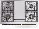 40 Inch Freestanding Dual Fuel Range with 6 Sealed Burners, 4.3 cu. ft. Total Capacity, Storage Drawer, and Griddle
