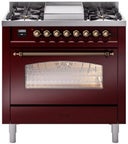 36 inch Dual Fuel Range Gas Burner Top and Electric Ovens