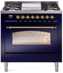 36 inch Dual Fuel Range Gas Burner Top and Electric Ovens