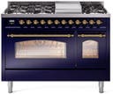 48 Inch Freestanding Dual Fuel Range with 8 Sealed Burners, 5.02 cu. ft. Total Capacity, Storage Drawer, and Griddle