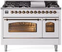 48 Inch Freestanding Dual Fuel Range with 8 Sealed Burners, 5.02 cu. ft. Total Capacity, Storage Drawer, and Griddle