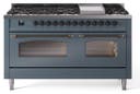 60 Inch Freestanding Dual Fuel Range with 9 Sealed Burners, 5.8 cu. ft. Total Capacity, Storage Drawer, and Griddle