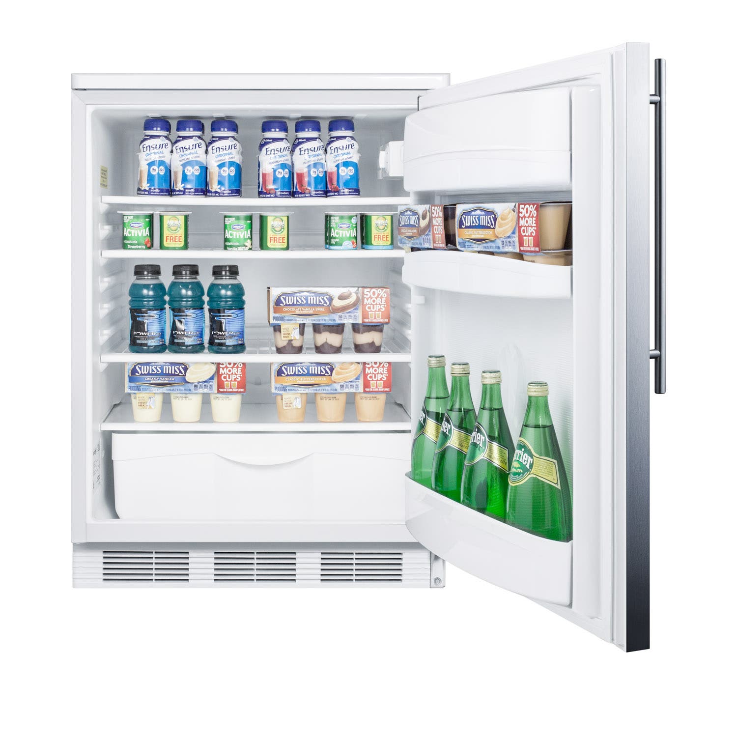 Summit FF6WBI7SSHV Stainless Steel/White, Pro Handle, Crisper drawer