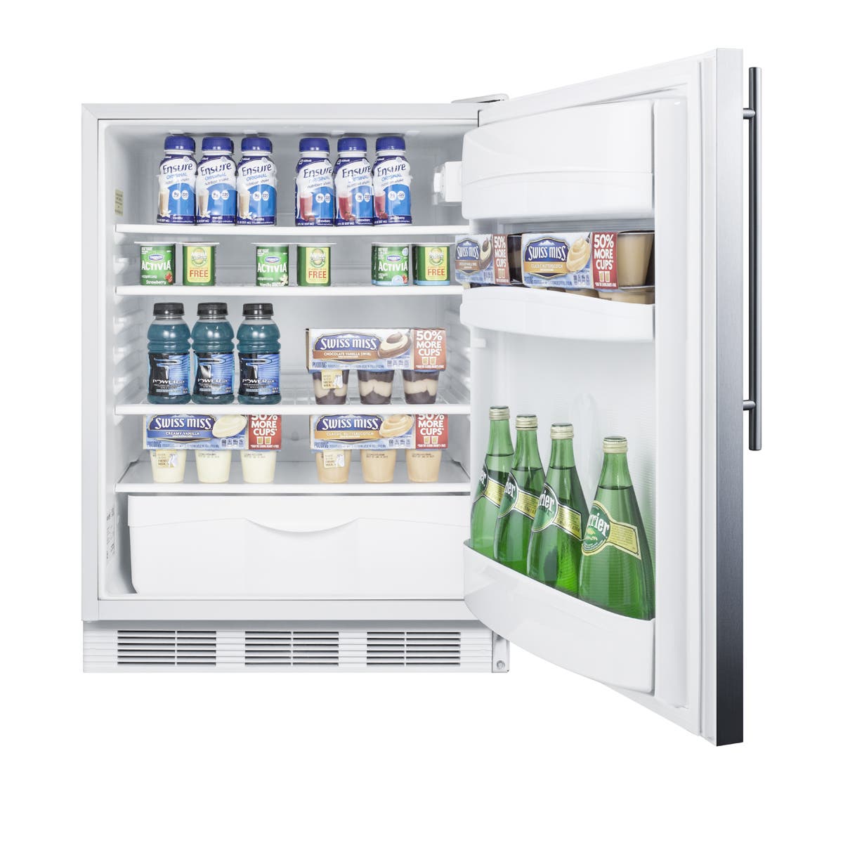 Summit FF6WBI7SSHVADA Stainless Steel/White, Pro Handle, Door shelves