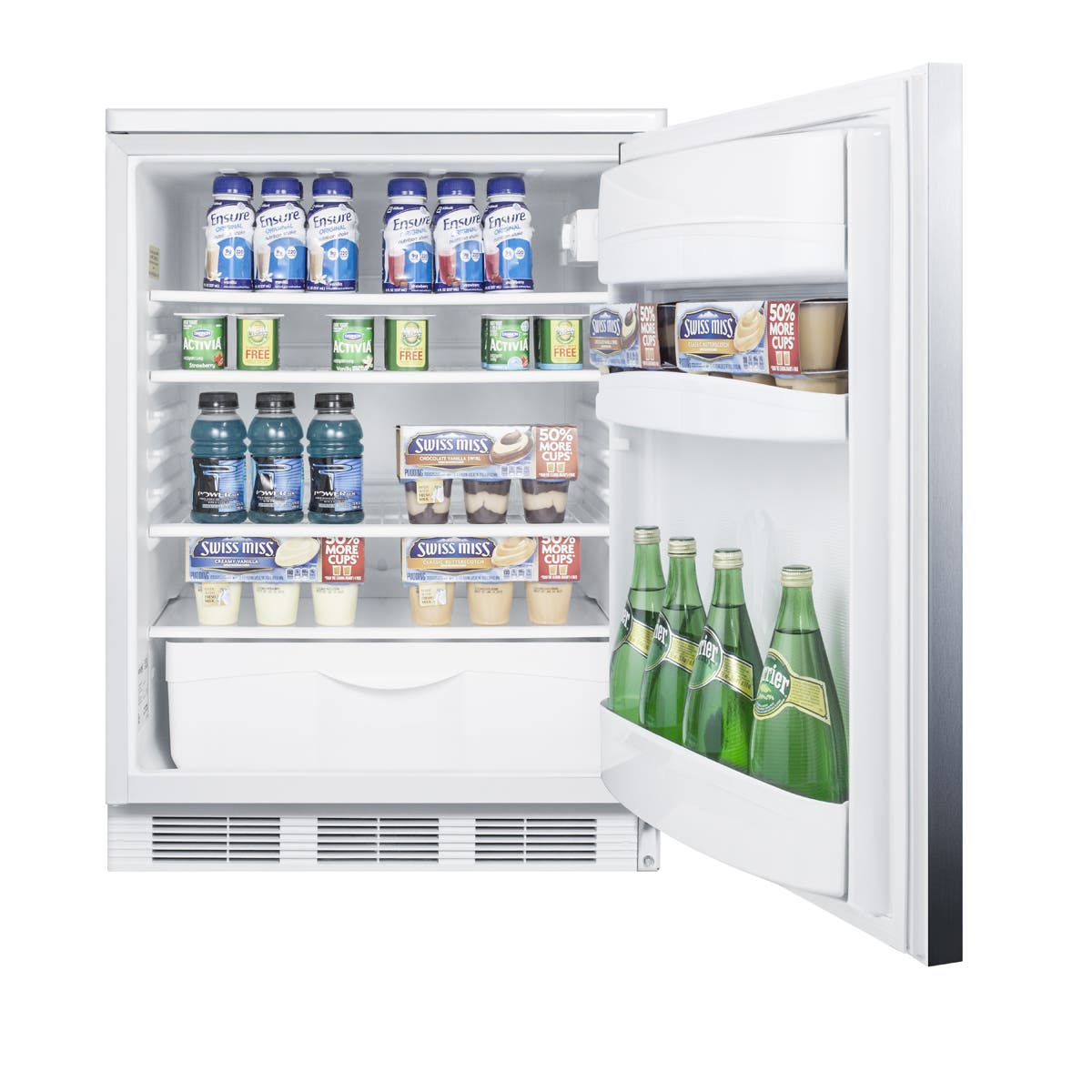 Summit FF6WBISSHH Stainless Steel/White, Horizontal Handle