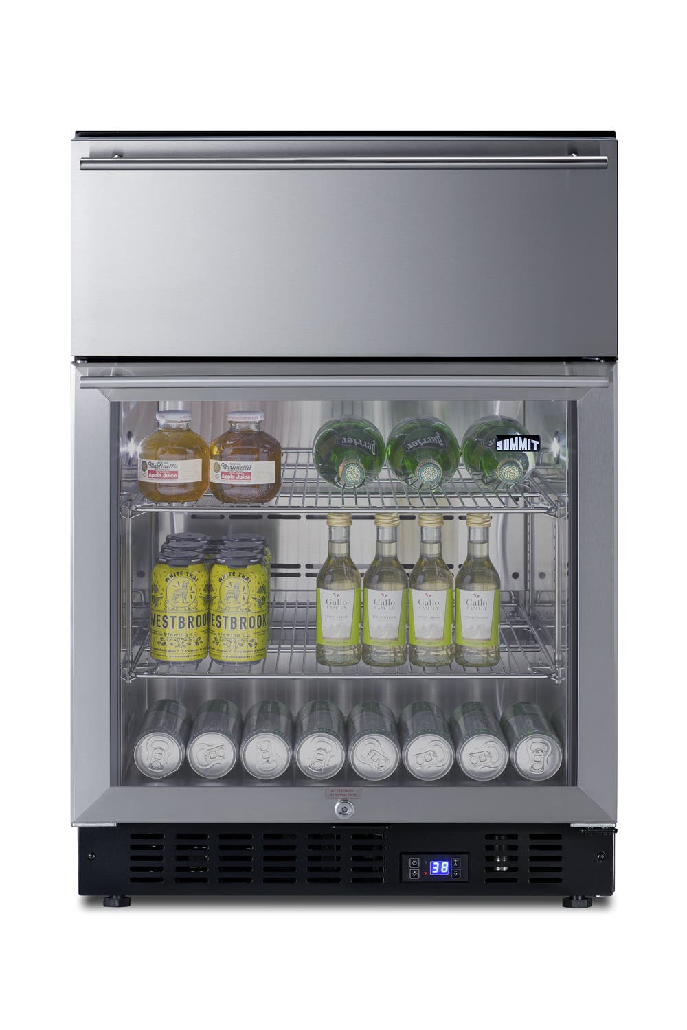 Summit SCR615TD Glass Stainless Steel/Black