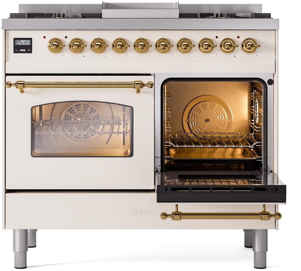 Ilve UPD40FNMPAWG 40 Inch Freestanding Dual Fuel Range Antique