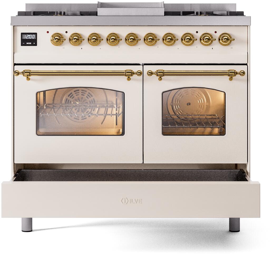 Ilve UPD40FNMPAWG 40 Inch Freestanding Dual Fuel Range Antique