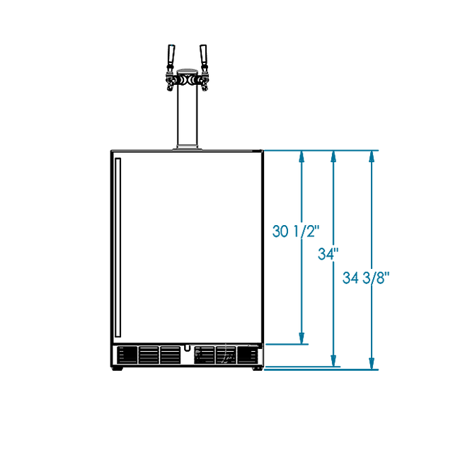 Kalamazoo KHP24TO42LL1S4 24" Keg Tapper,  One-faucet tap.: Stainless Steel,...