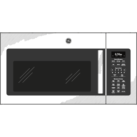 GE JVM6175BLTS Black Stainless Steel