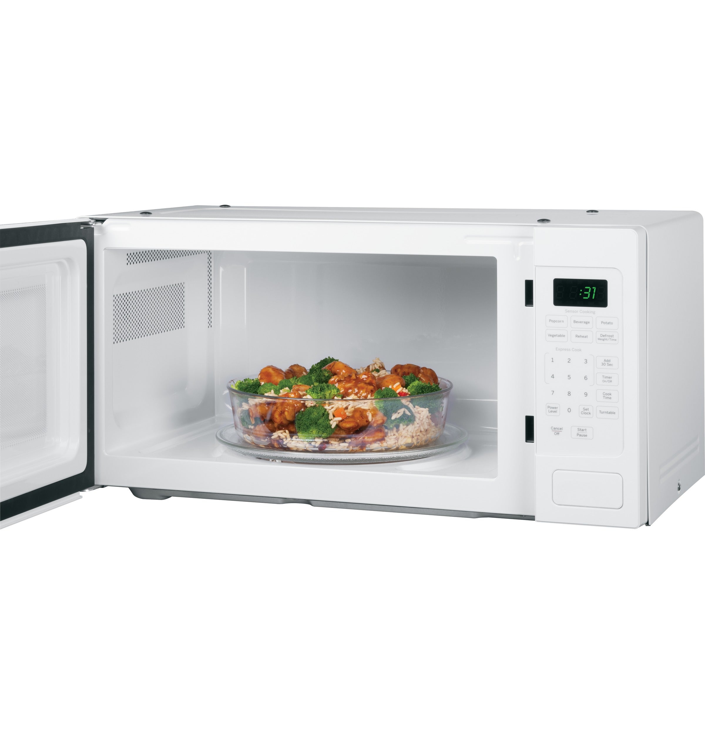 GE PEM31DFWW 24 Inch 1.1 cu. ft. Countertop Microwave Oven White
