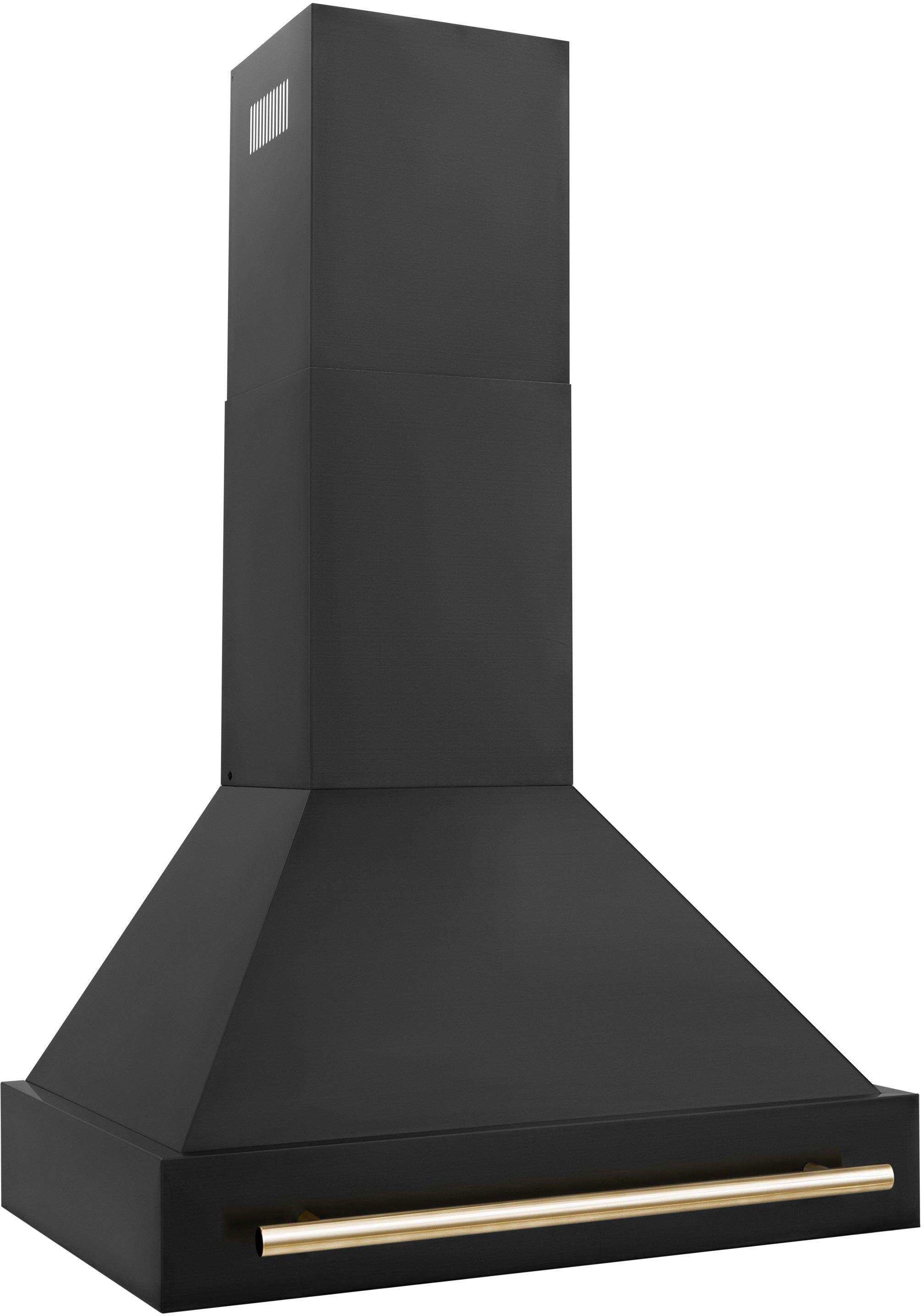 Black Stainless Steel with Gold Handle
