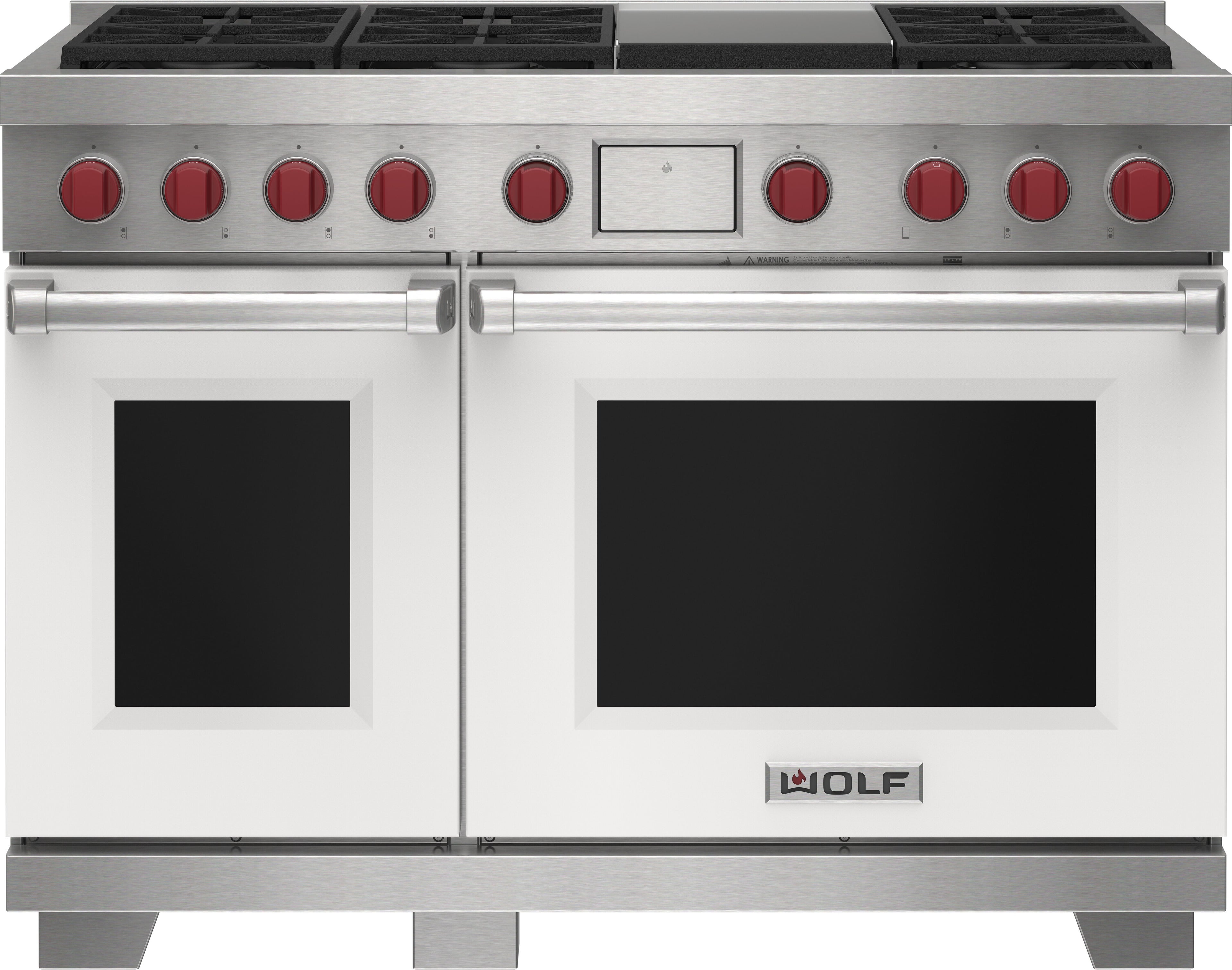 Wolf DF48650GWHPLP 48 Inch Freestanding Dual-Fuel Smart Range with 6 ...