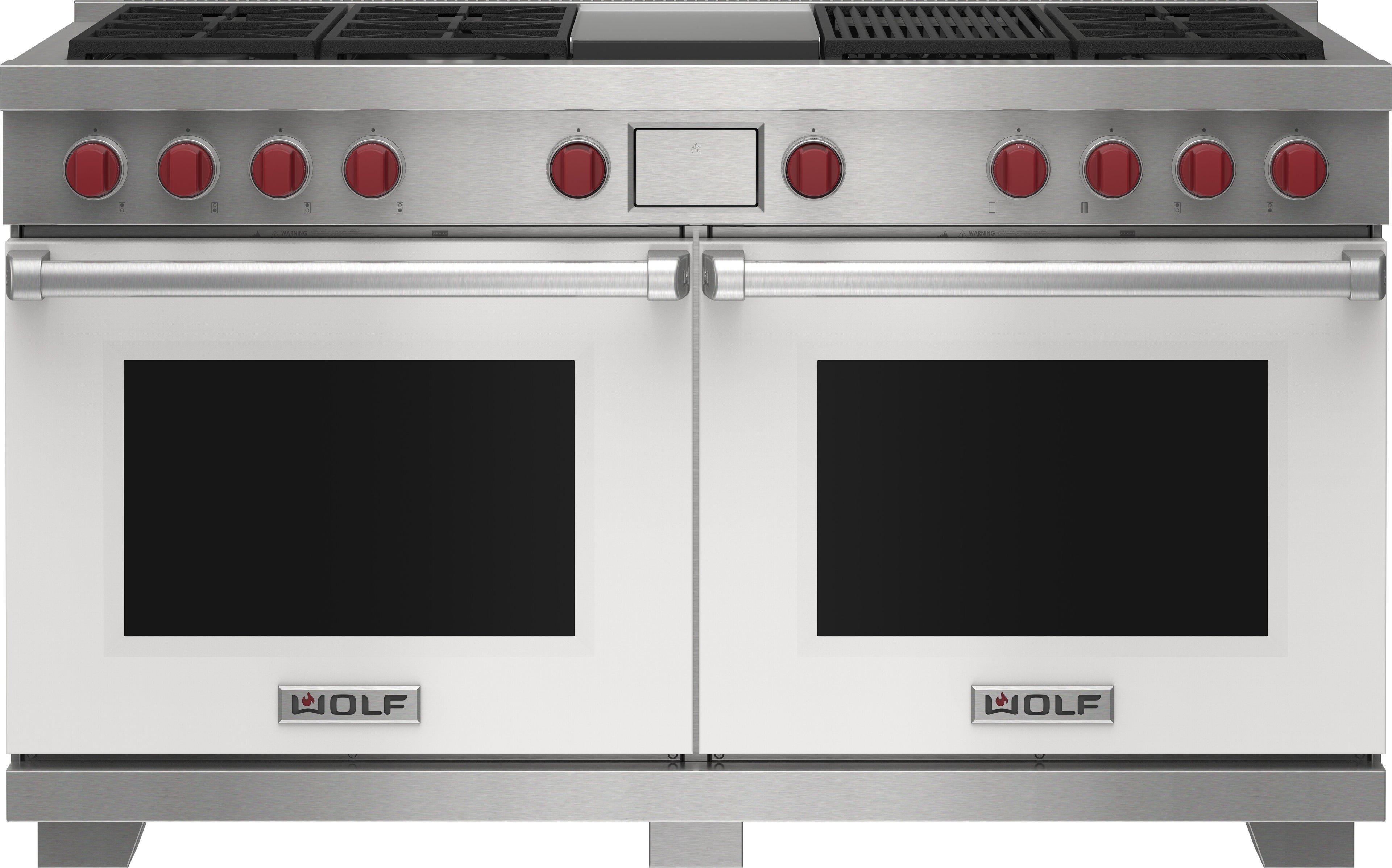 Wolf DF60650CGWHPLP 60 Inch Freestanding Dual Fuel Range with 6 Sealed...