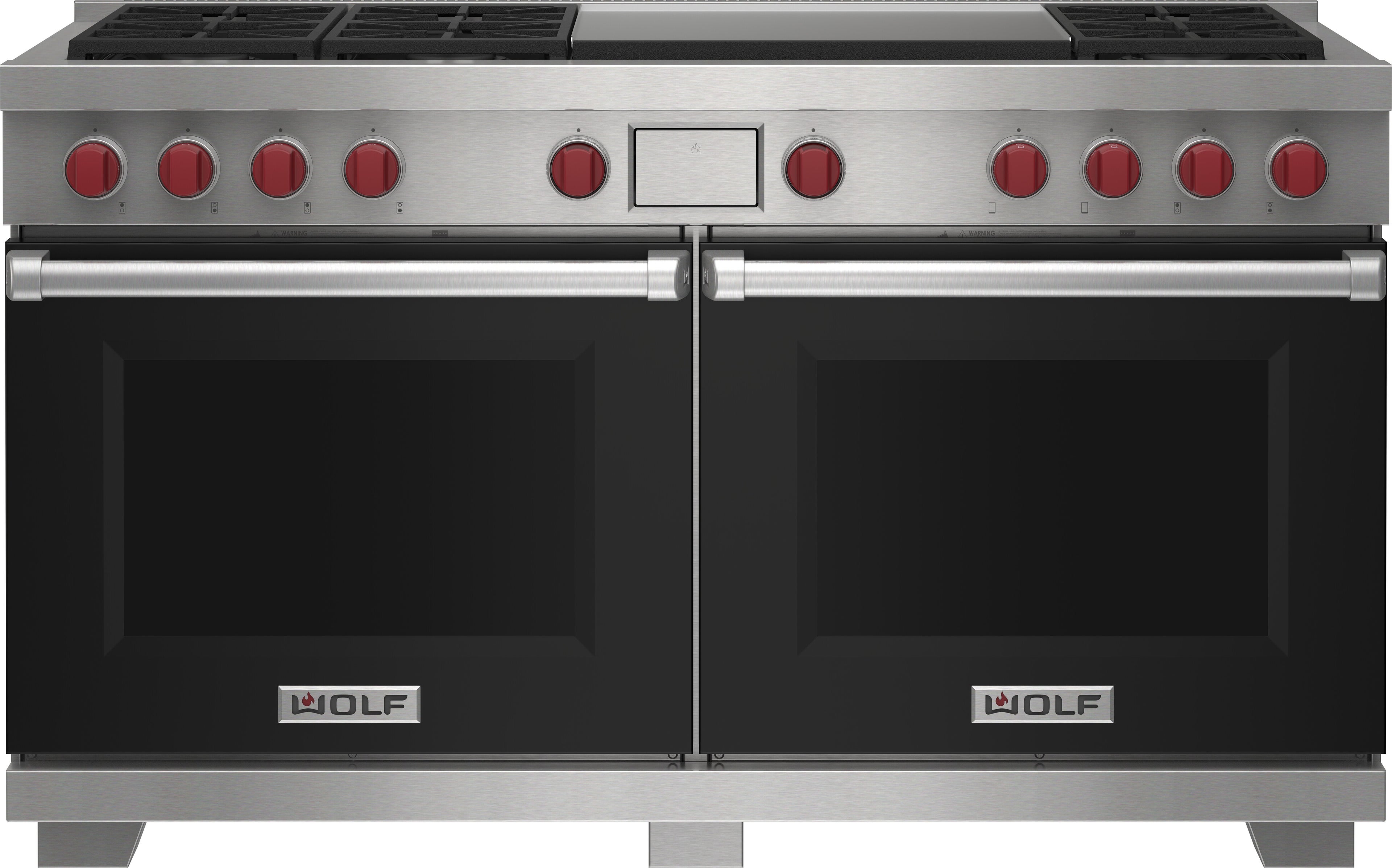 Wolf DF60650DGBKP 60 Inch Freestanding Dual-Fuel Smart Range with 6 ...