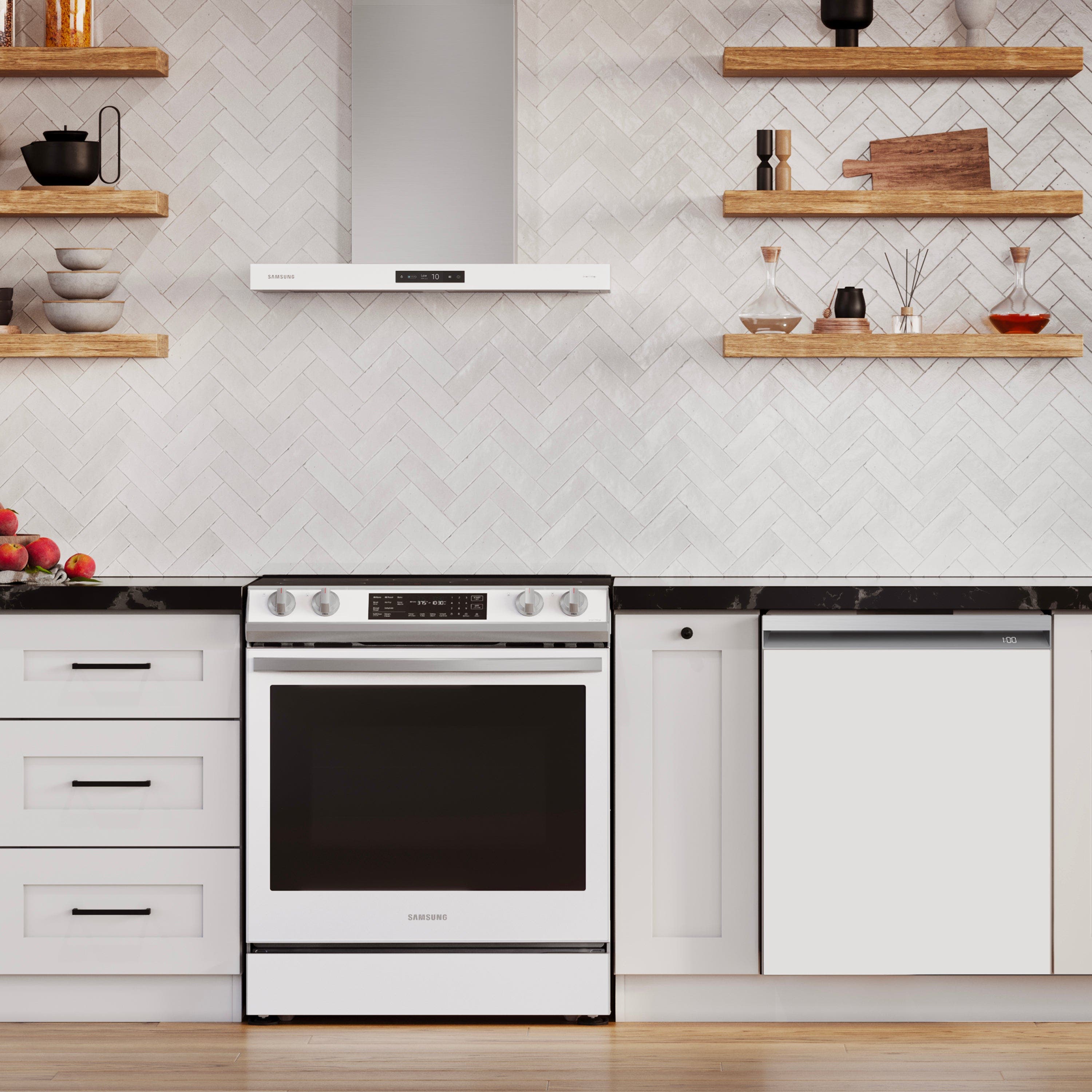 Samsung NK30CB700W12 Clean White Panel, Stainless Steel Duct