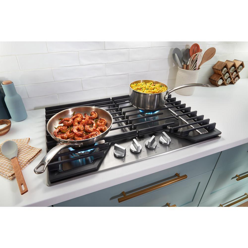 Whirlpool WCGK5036PS 36 Inch Gas Cooktop Stainless Steel