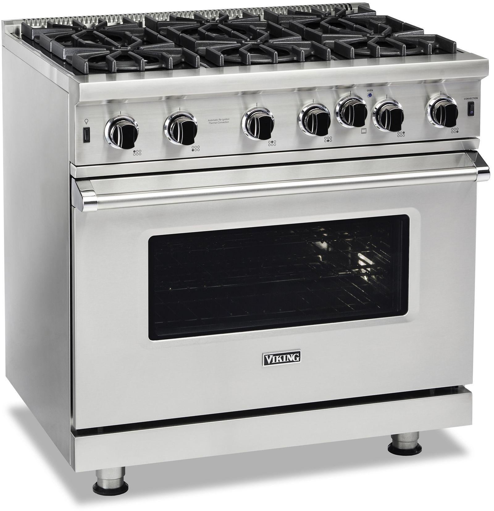 Viking VGIC53626BSSLP 36 Inch Freestanding Professional Gas Range