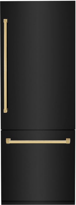 Black Stainless Steel With Polished Gold Accents